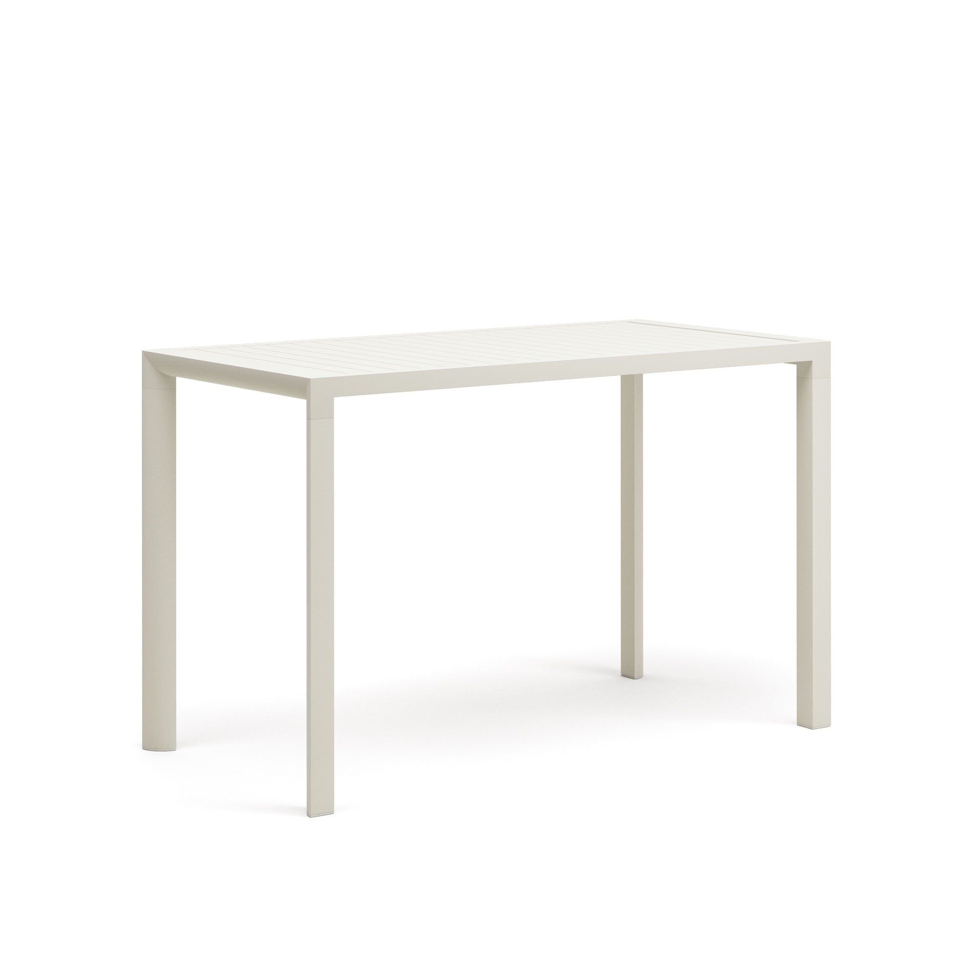 Culip aluminium outdoor bar table in powder coated white finish, 150 x 77 cm - Product Image