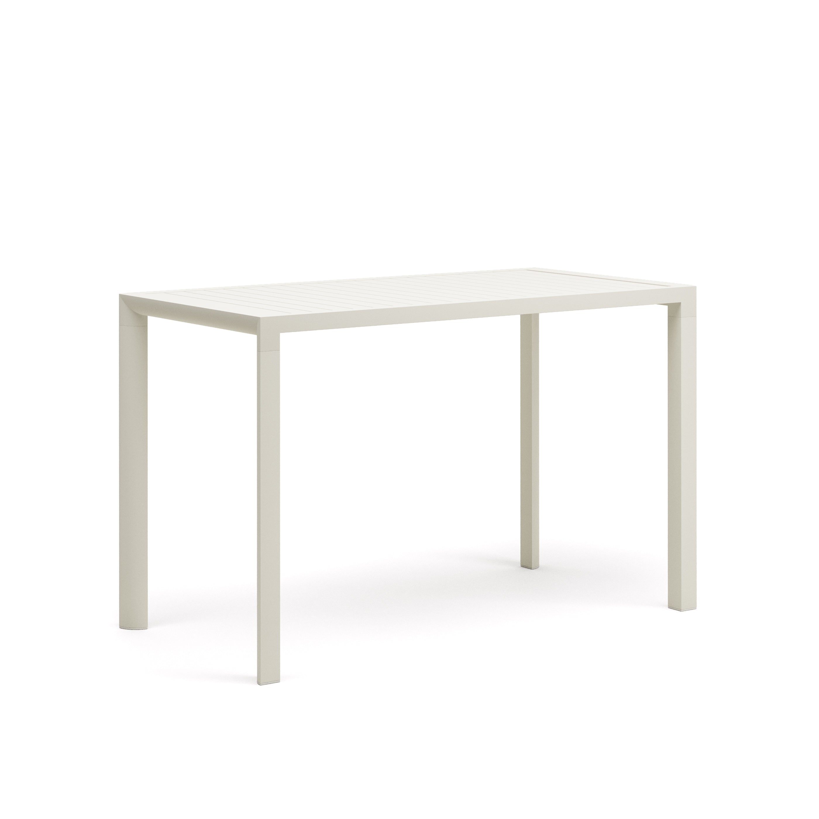 Culip aluminium outdoor bar table in powder coated white finish, 150 x 77 cm - Product Image