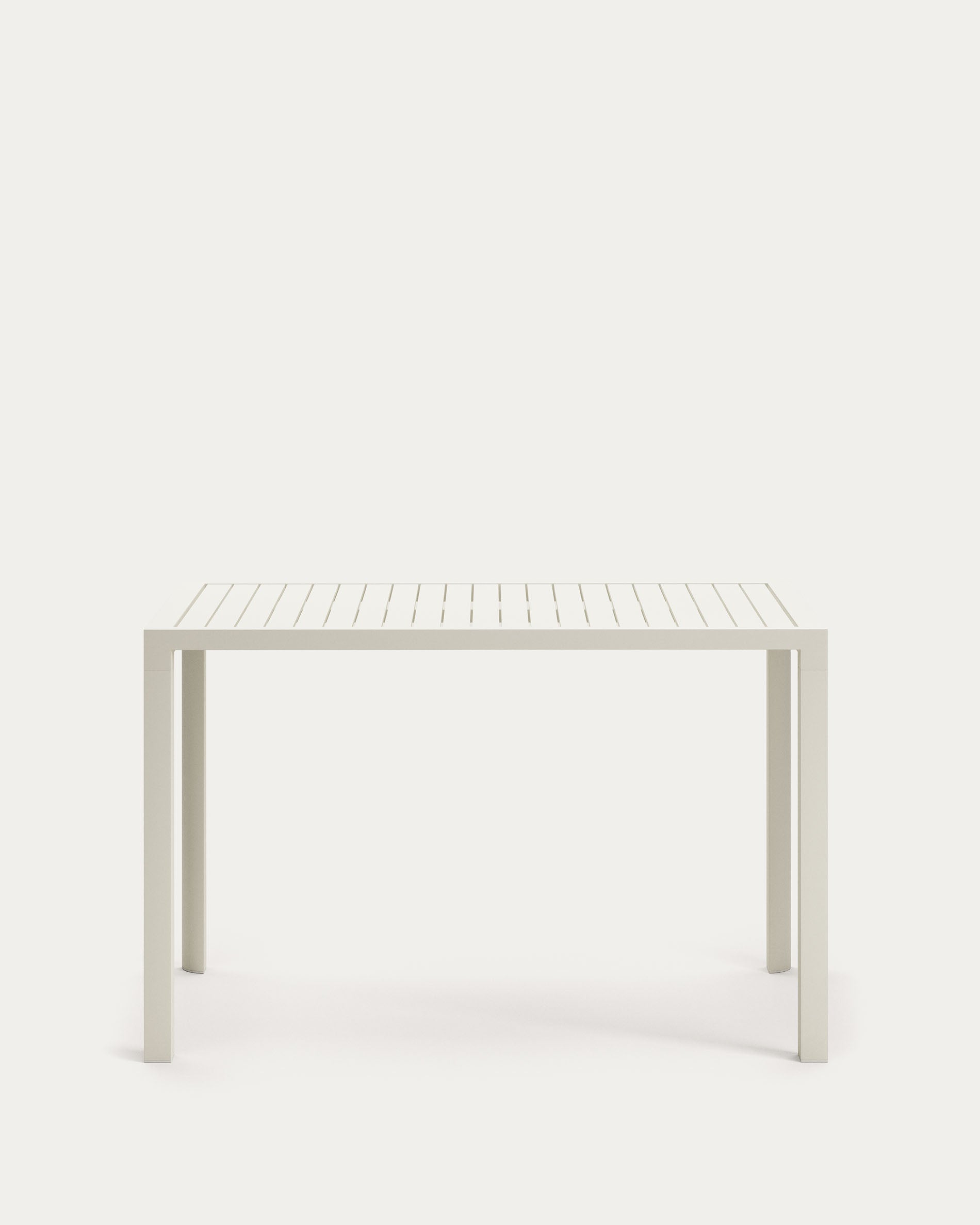 Culip aluminium outdoor bar table in powder coated white finish, 150 x 77 cm - Product View