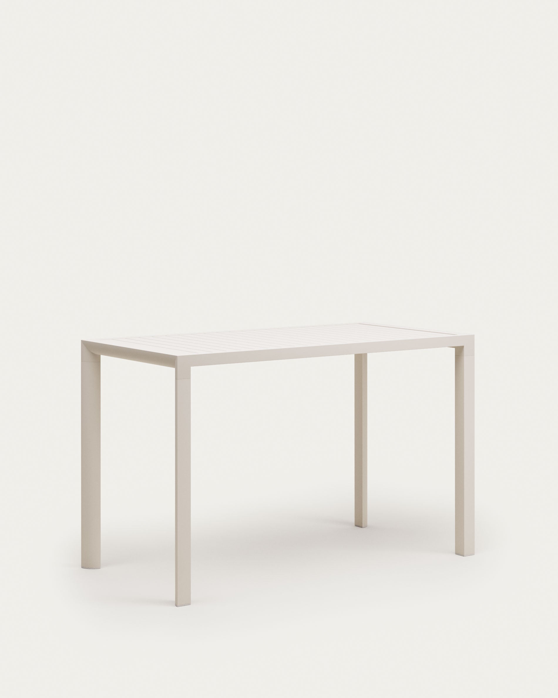 Culip aluminium outdoor bar table in powder coated white finish, 150 x 77 cm - Product View