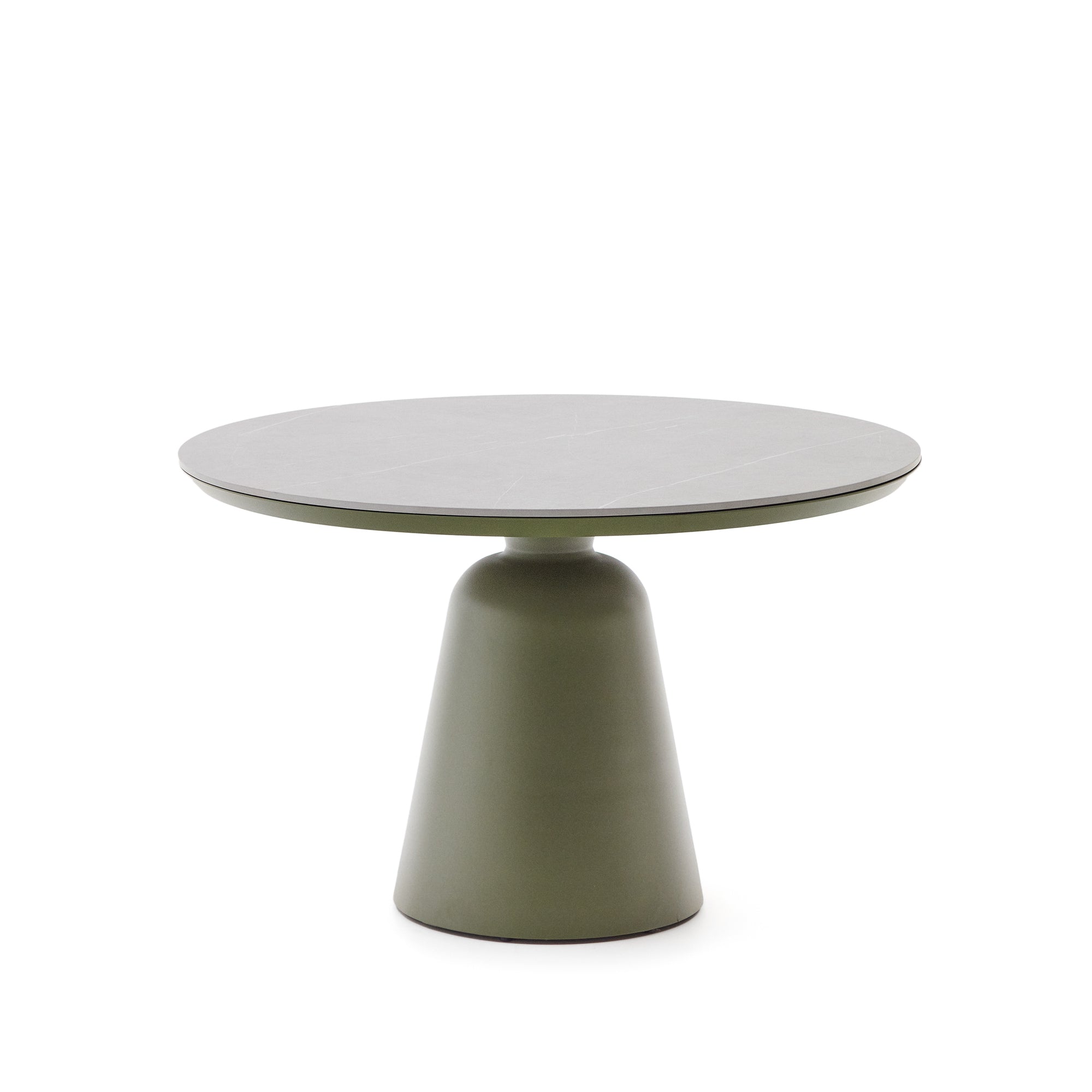 Tudons kültéri asztal alumíniumból zöld kerámia asztallappal, Ø120 cm