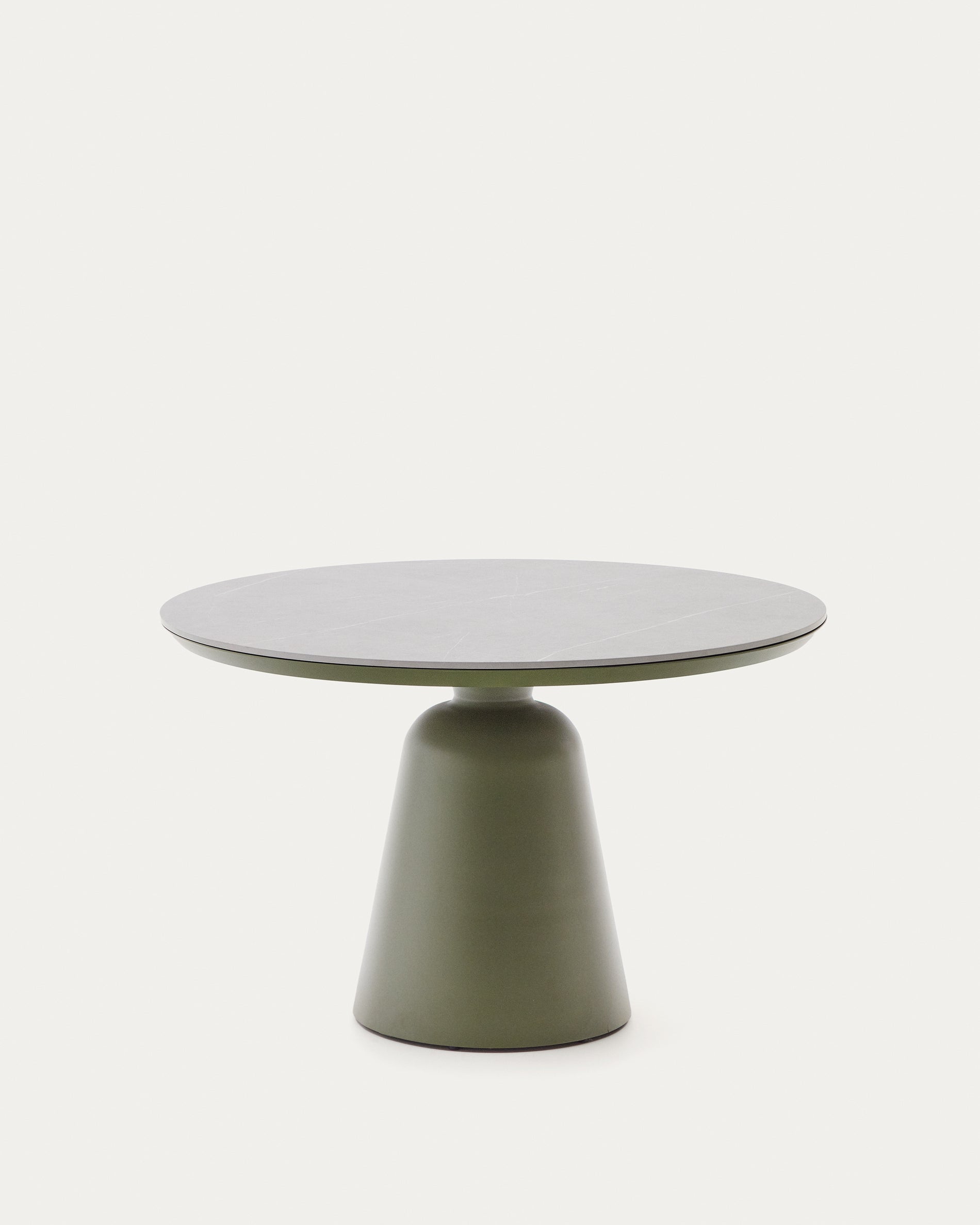 Tudons outdoor table in aluminium in a green ceramic table top, Ø120 cm - Product View