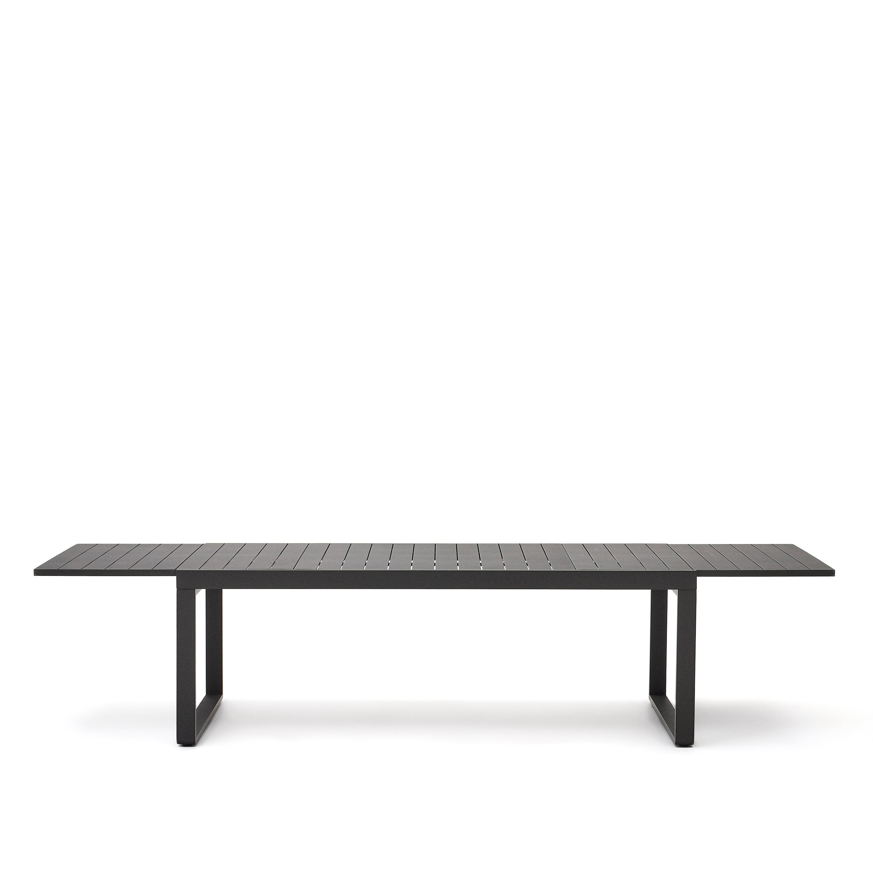 Galdana outdoor extendable table made of aluminum with black coating 220 (340) x 100 cm