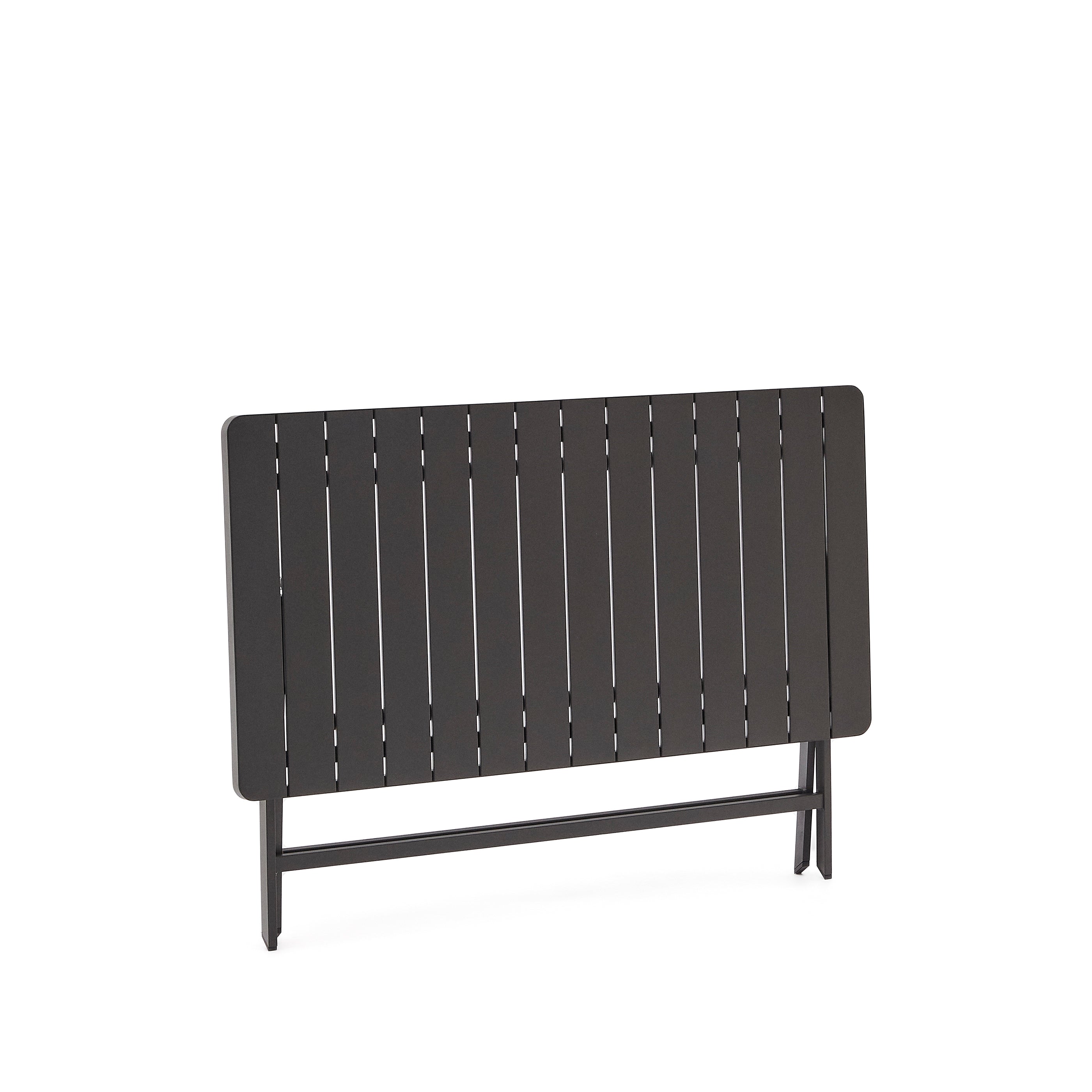 Torreta folding outdoor table made of aluminum, black coating 140 x 70 cm