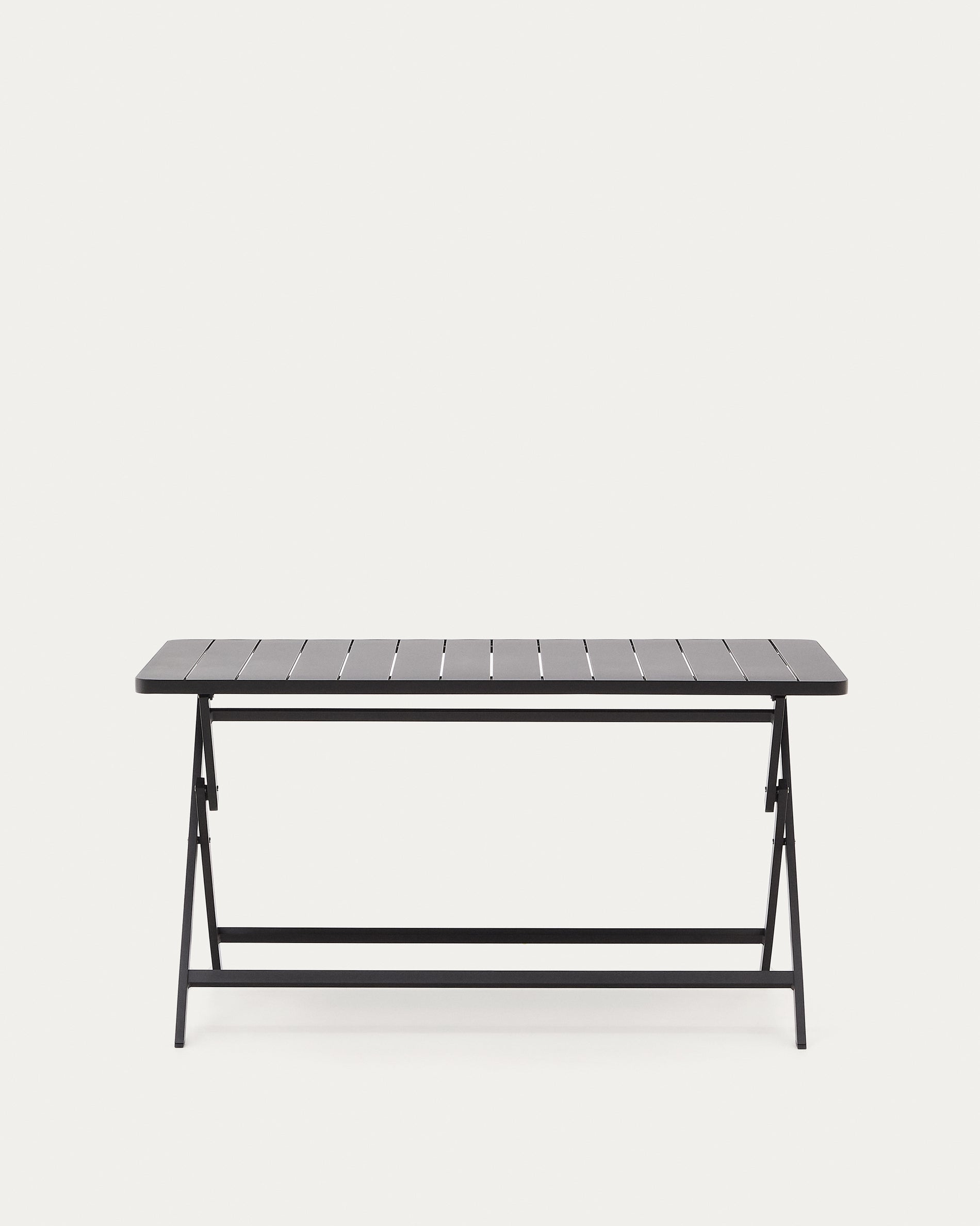 Torreta összecsukható kültéri asztal alumíniumból, fekete bevonattal 140 x 70 cm