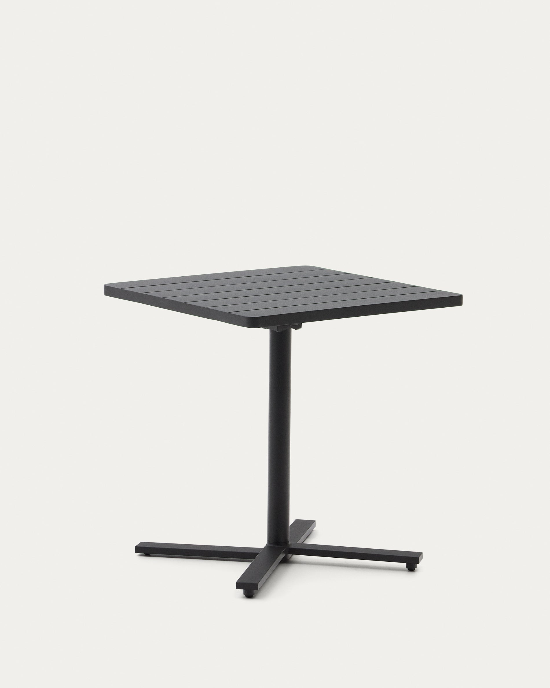 Torreta folding outdoor table made of aluminum with black coating 70 x 70 cm