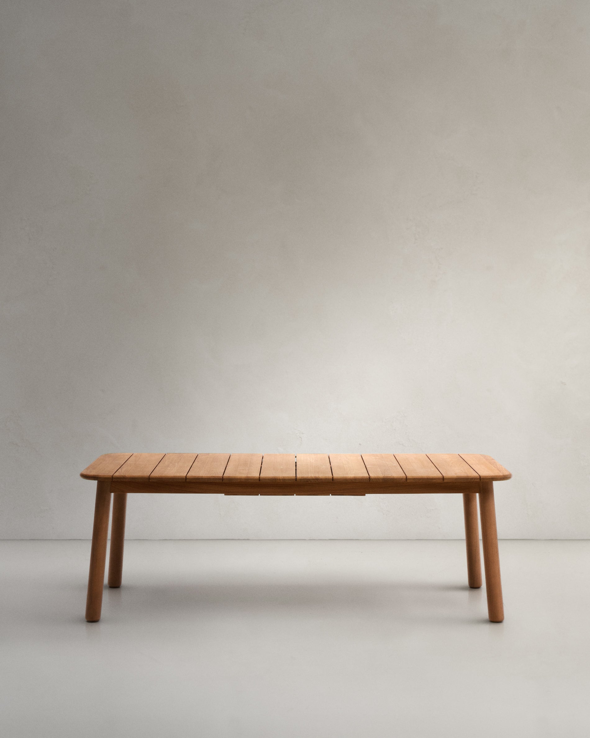 Turqueta kihúzható asztal tömör teakfából, 220 (294) x 100 cm, 100% FSC