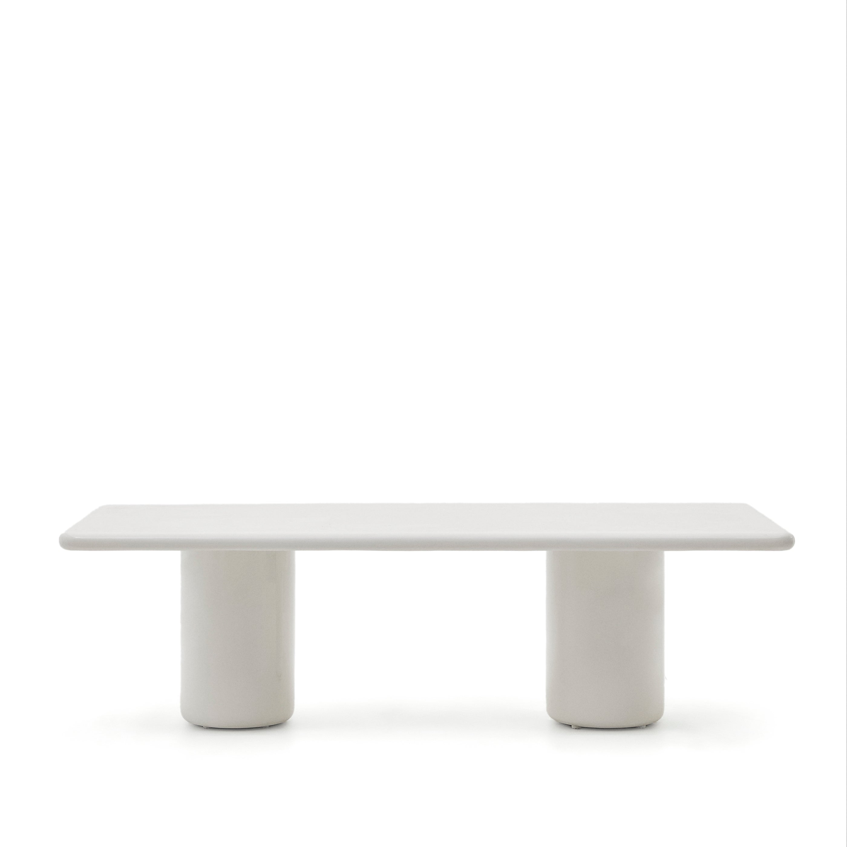Canaret cement asztal fényes fehér befejezéssel, 239 cm x 102 cm