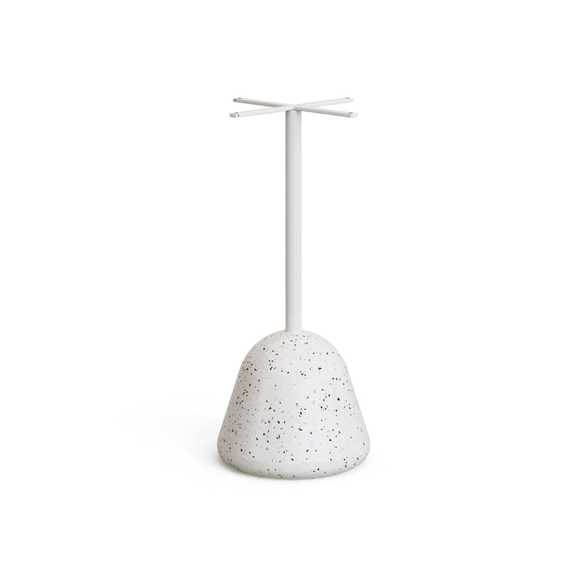 Saura high bar table in white terrazzo with a white terrazzo top, 95 x 70 x 70 cm - Product Image