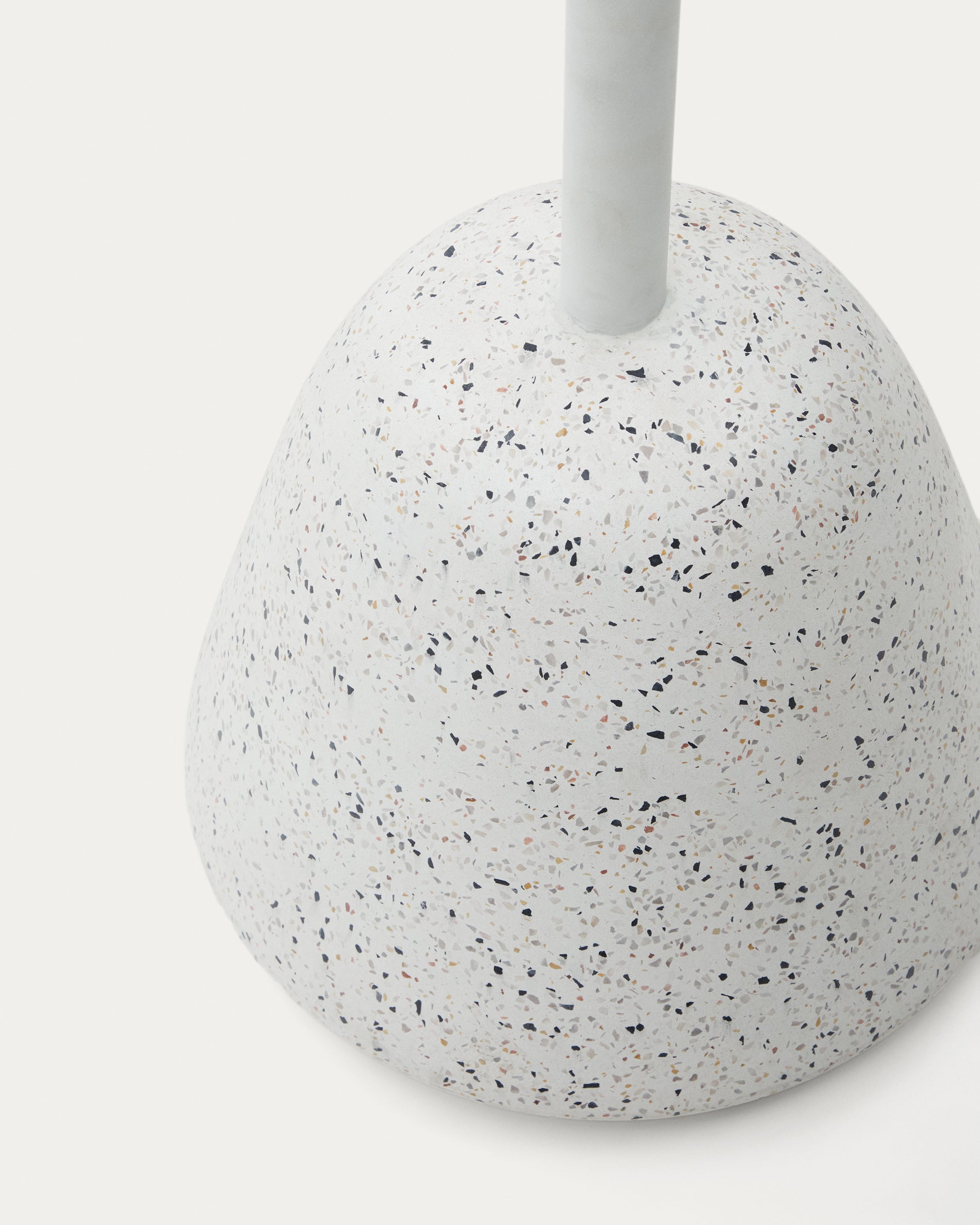 Saura high bar table in white terrazzo with a white terrazzo top, 95 x 70 x 70 cm - Detail