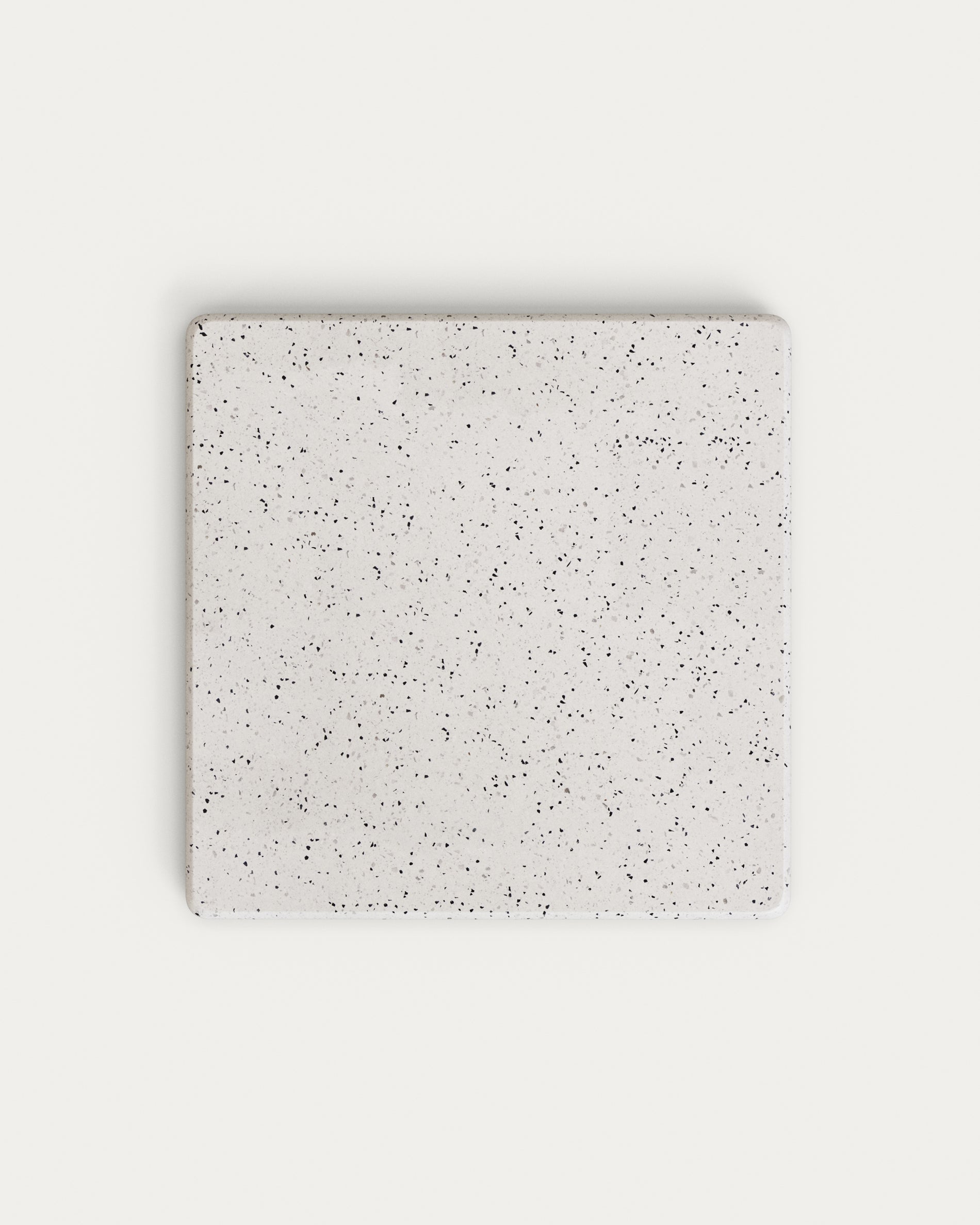 Saura high bar table in white terrazzo with a white terrazzo top, 95 x 70 x 70 cm - Product View