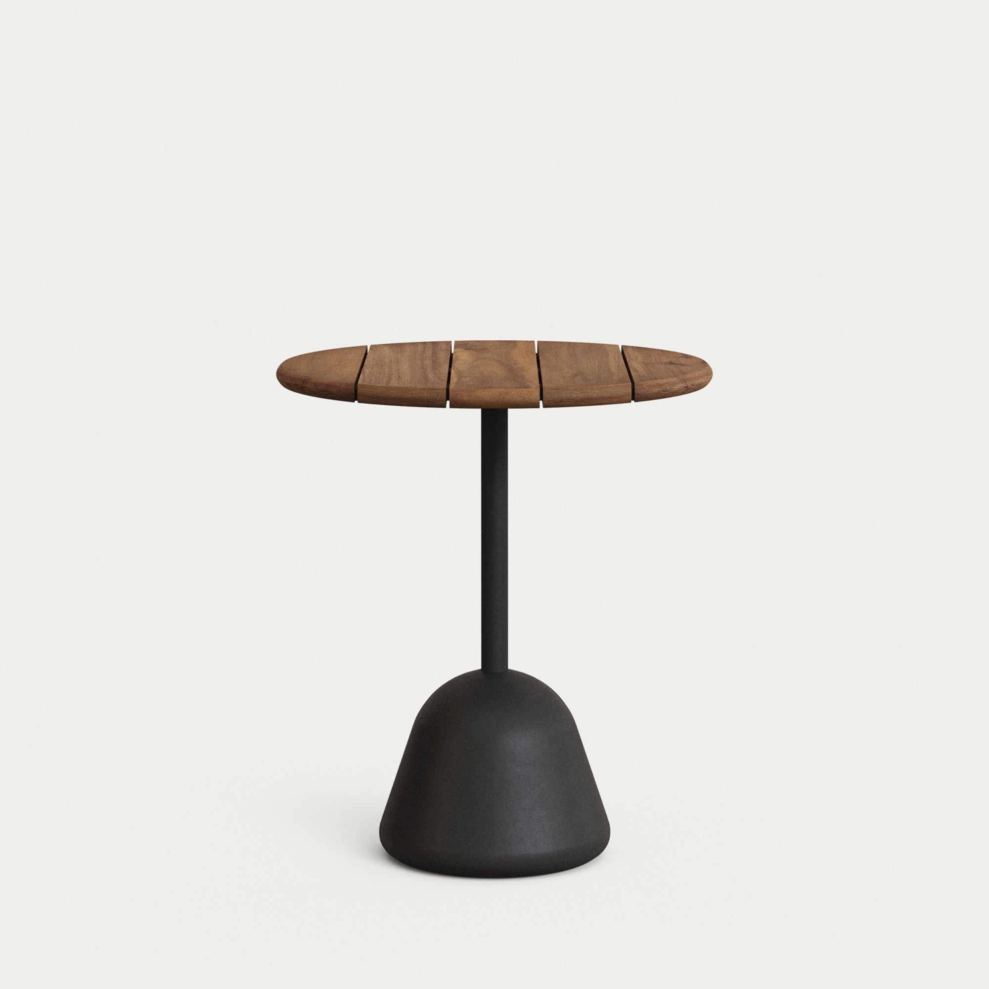 Saura table,  black metal top acacia with walnut finish, 75 x Ø70 cm FSC 100% - Product Image