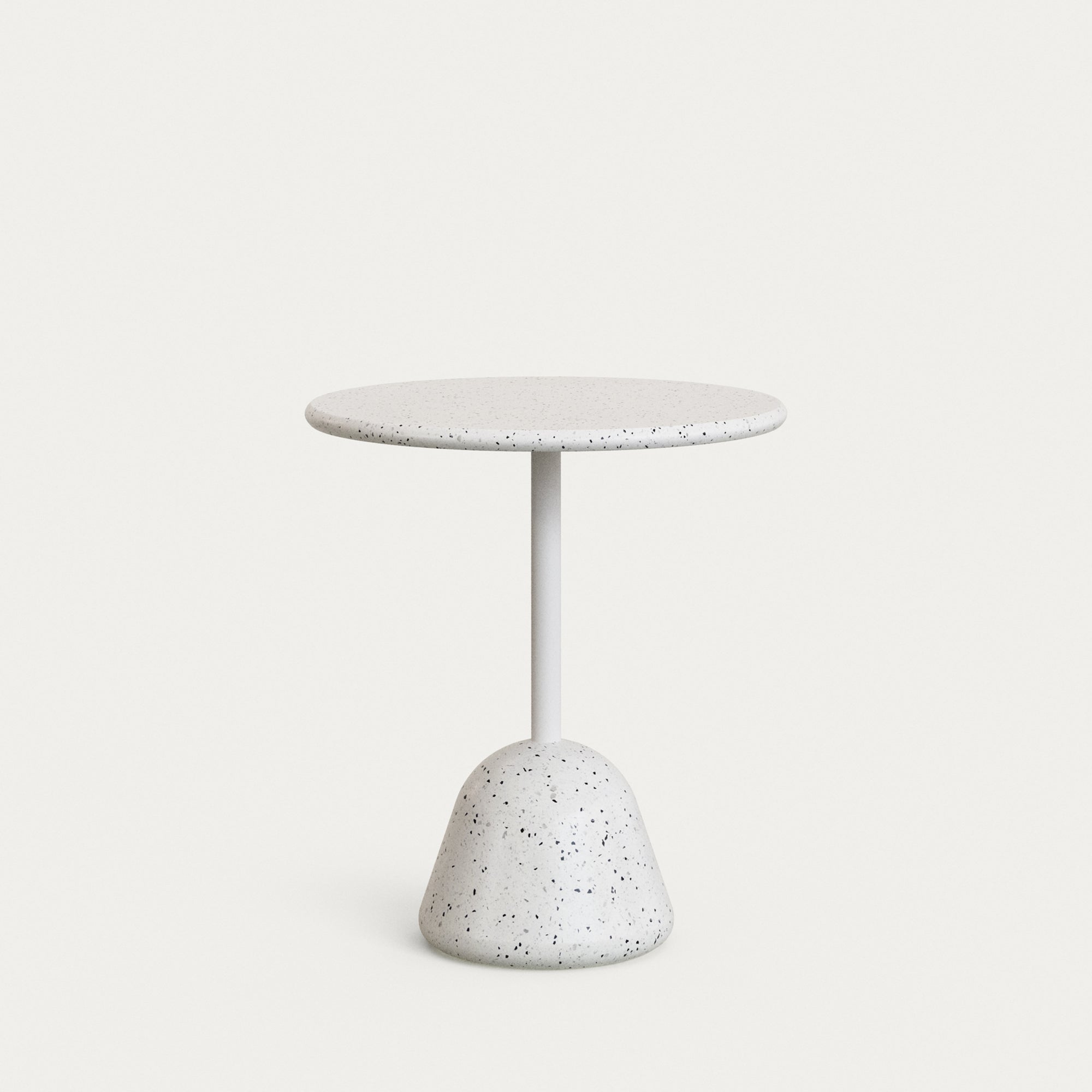 Saura Table in white terrazzo with a white terrazzo top, 75 x Ø70 - Product Image