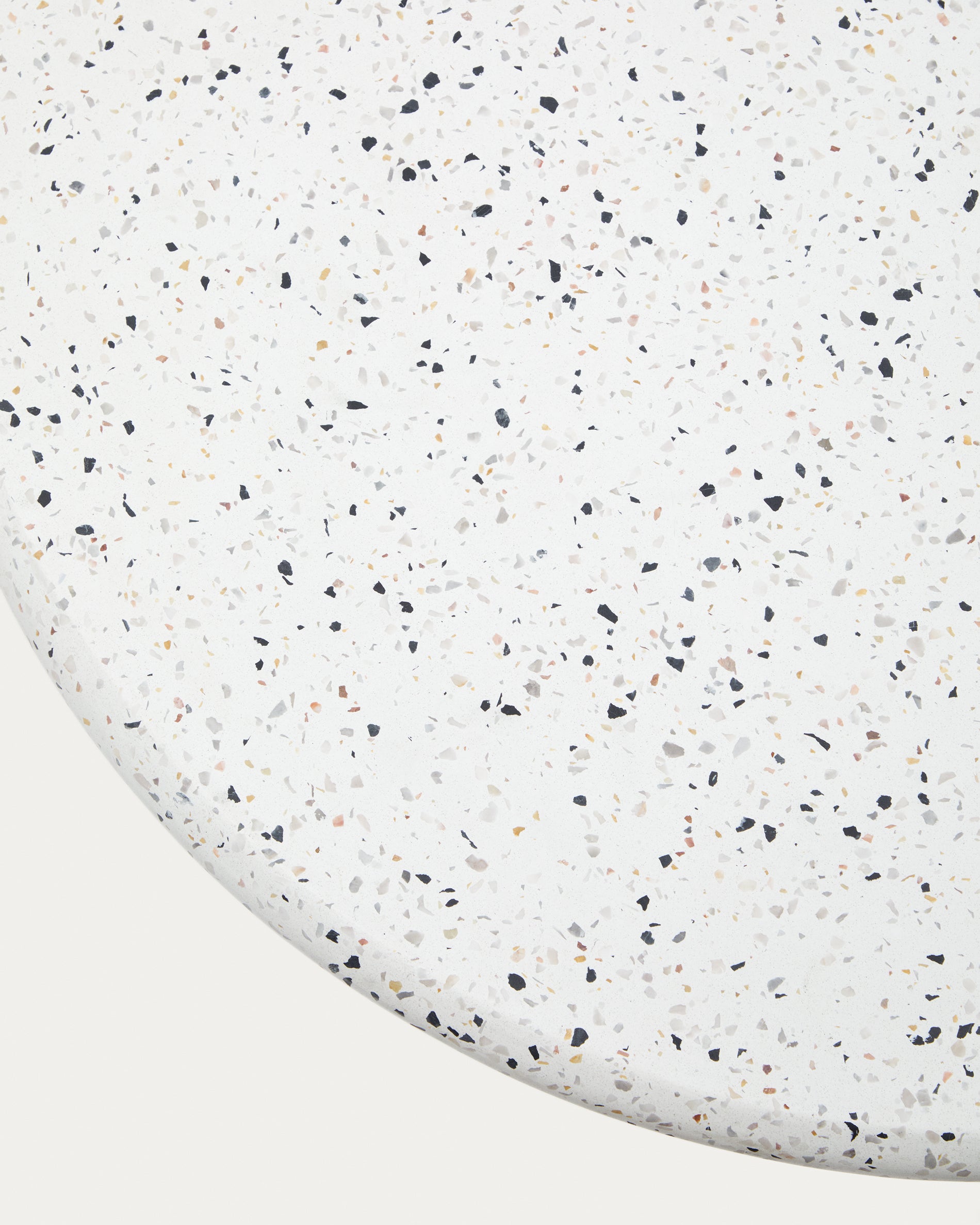 Saura table with white terrazzo and white terrazzo top, 75 x 70