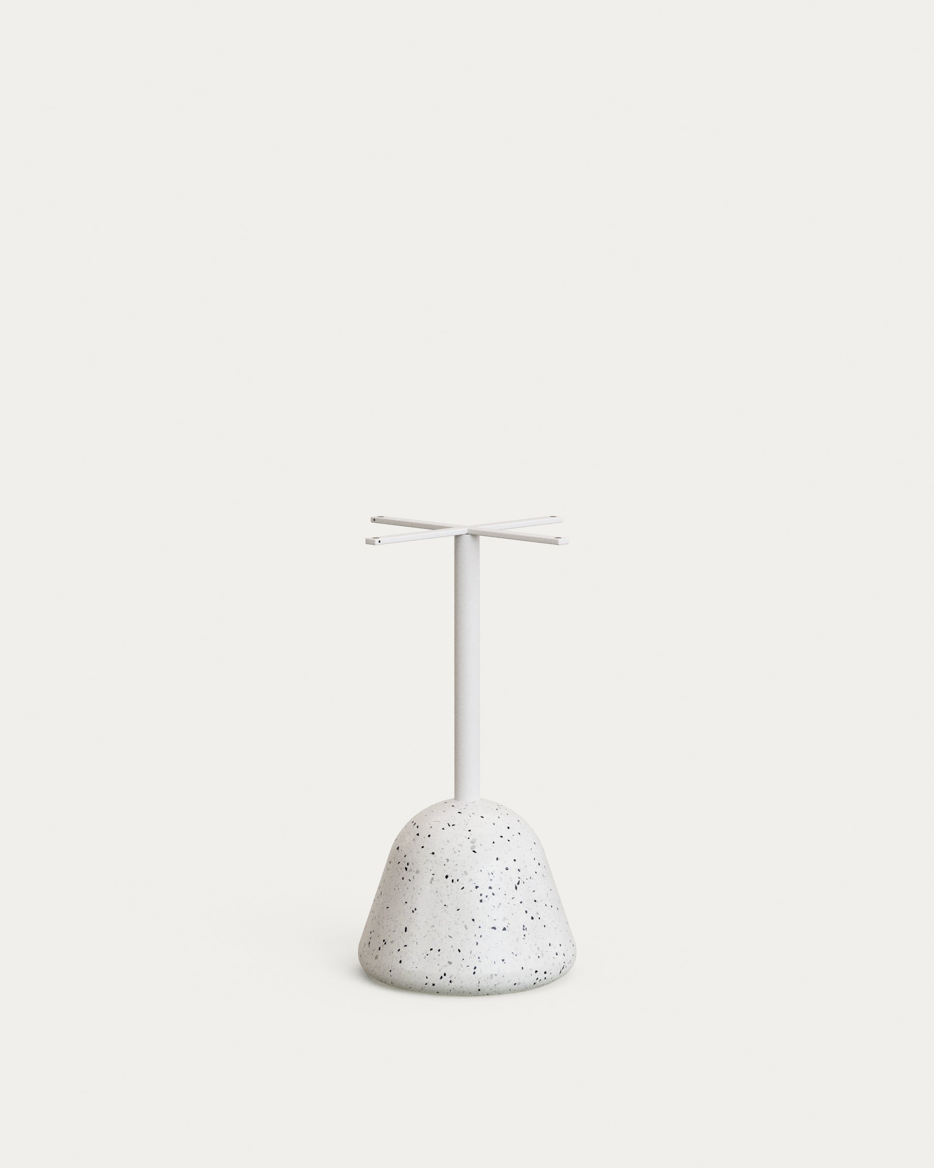 Saura Table in white terrazzo with a white terrazzo top, 75 x Ø70 - Product View
