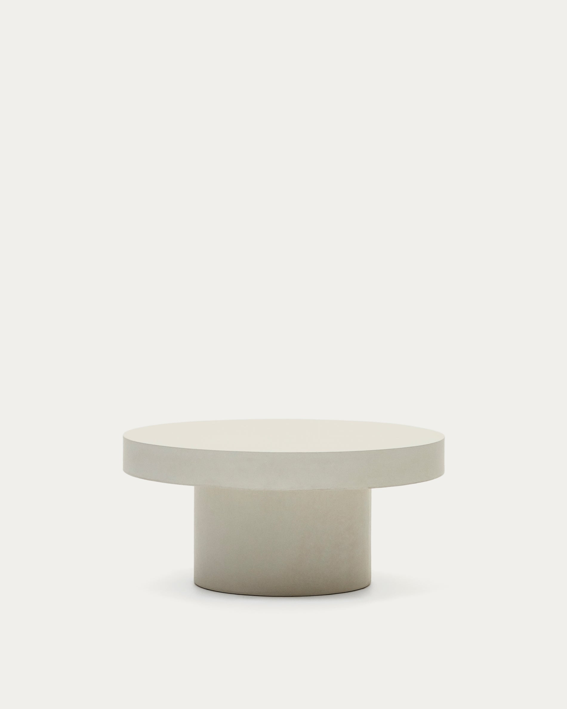 Aiguablava round coffee table in white cement, Ø 90 cm - Product View
