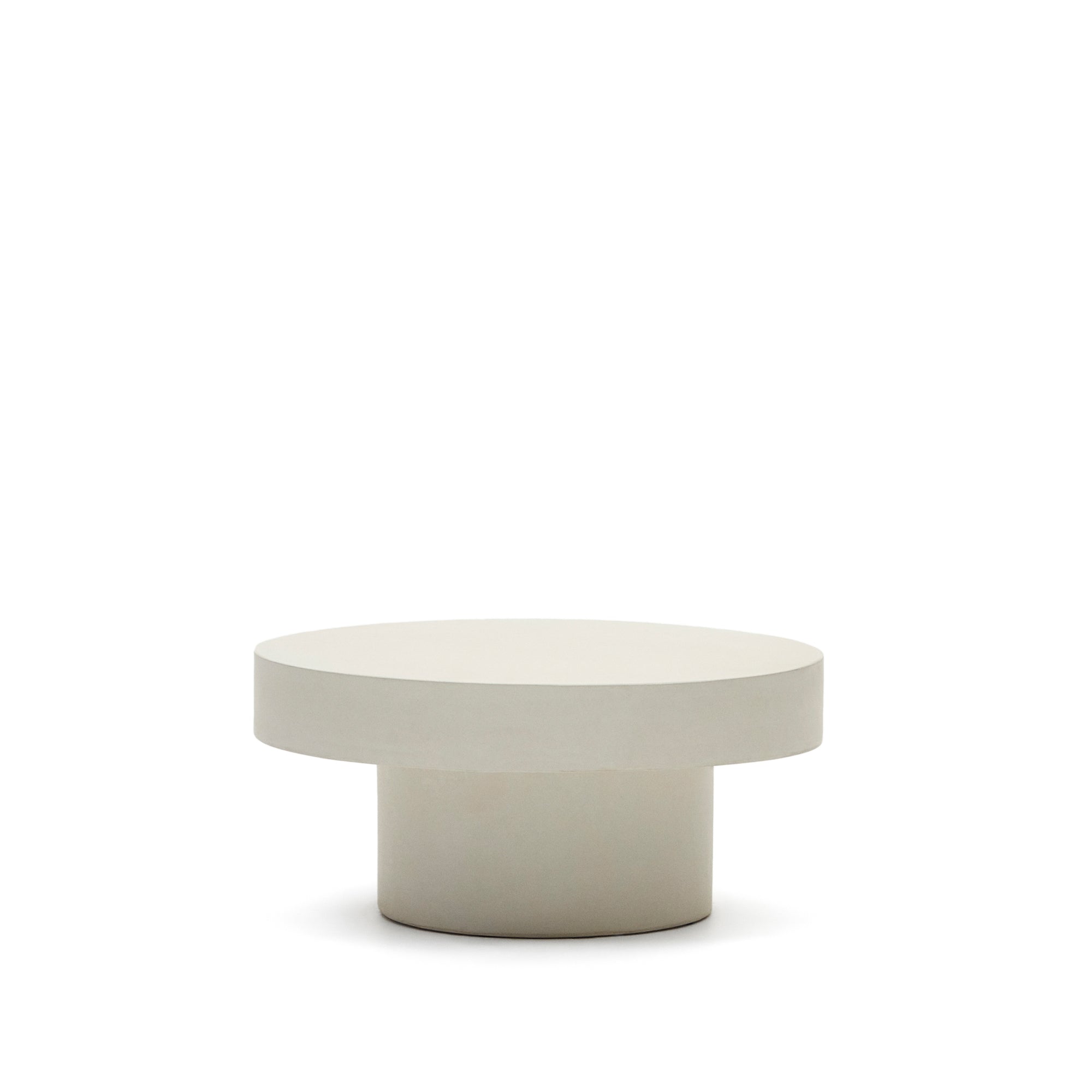 Aiguablava round coffee table in white cement, Ø 66 cm - Product Image