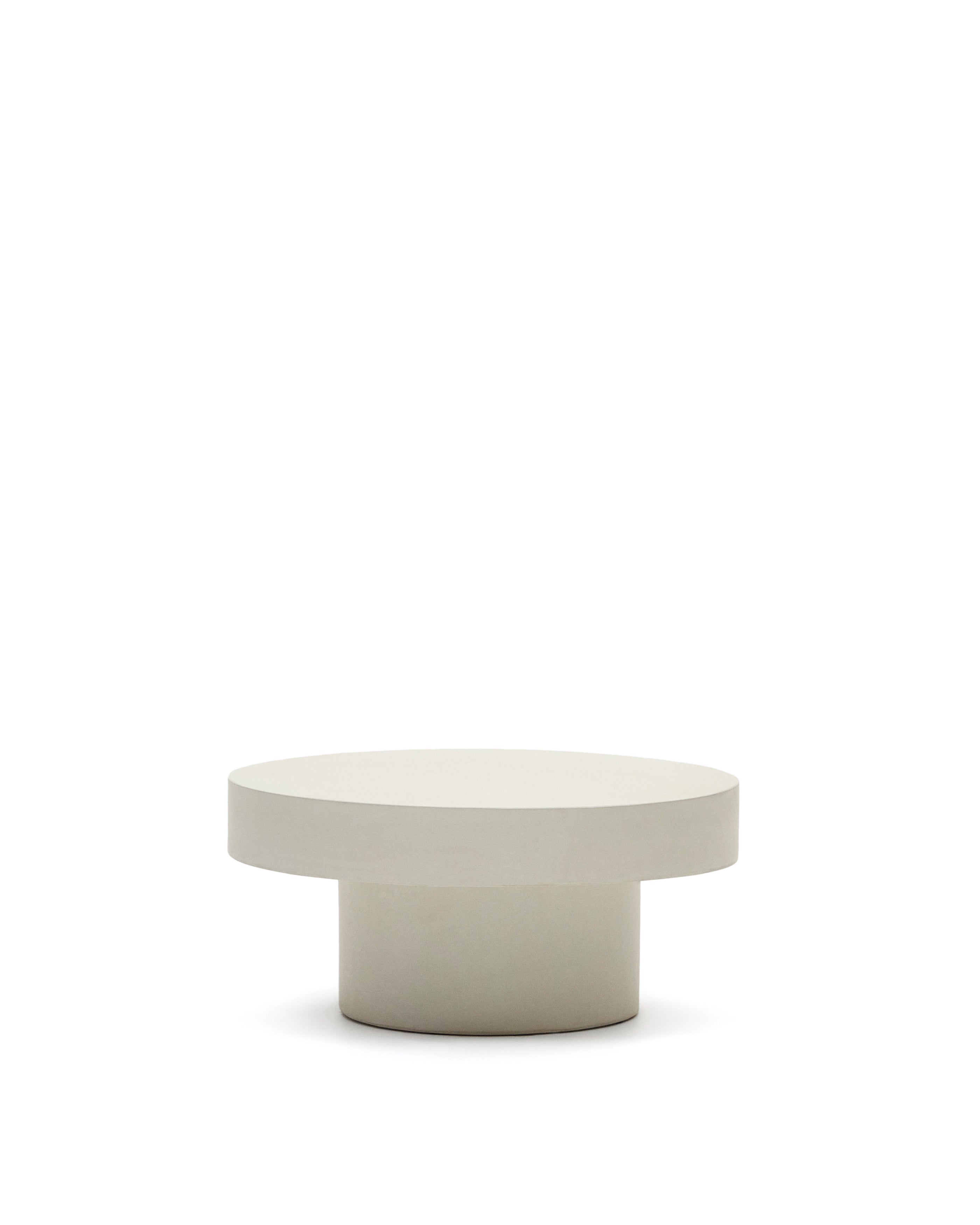 Aiguablava round coffee table in white cement, Ø 66 cm - Product Image