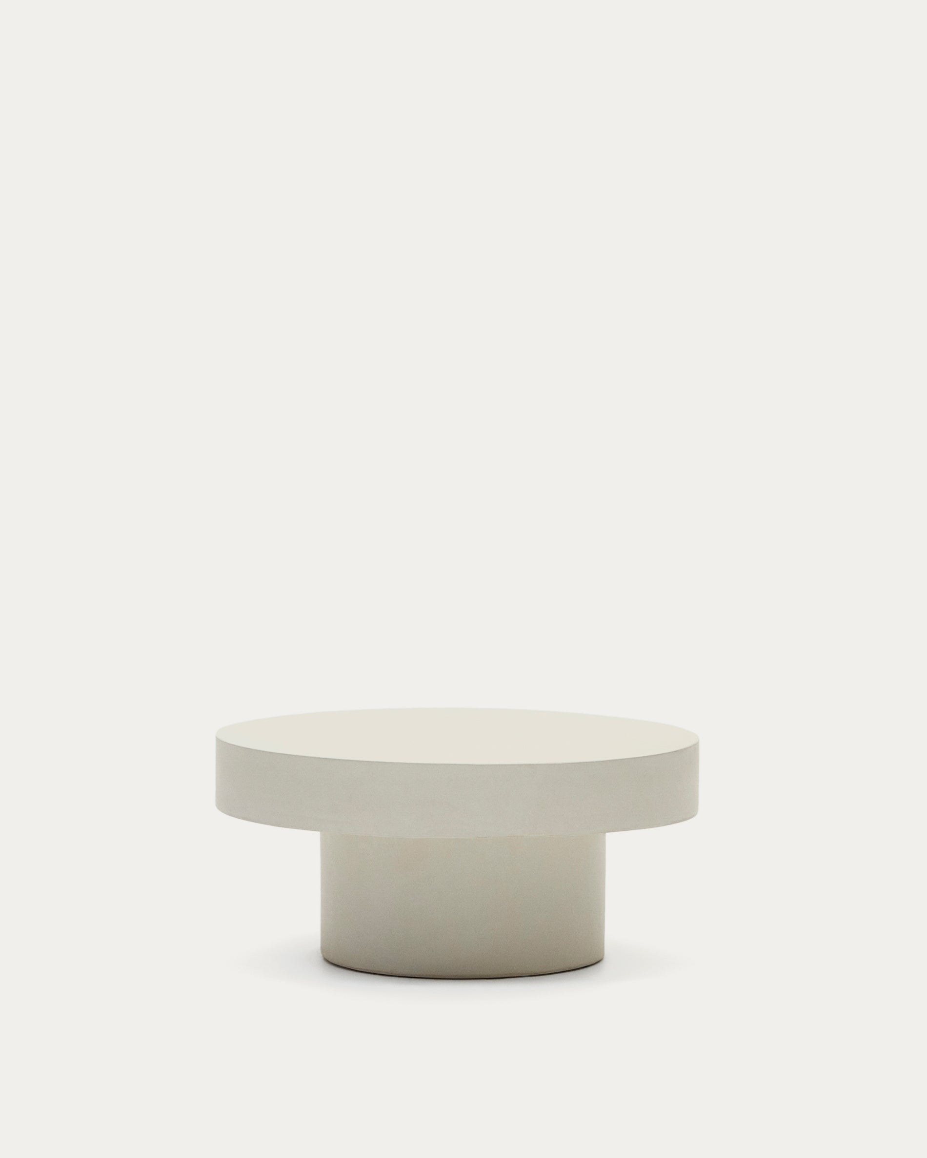Aiguablava round coffee table in white cement, Ø 66 cm - Product View