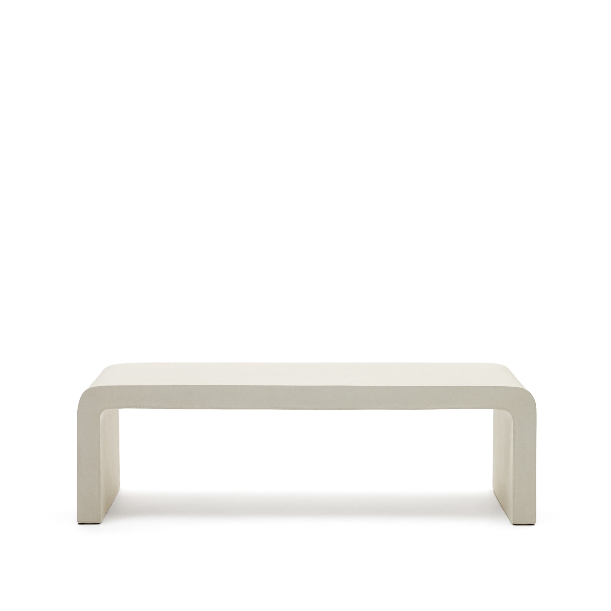 Aiguablava coffee table in white cement, 135 x 65 cm - Product Image