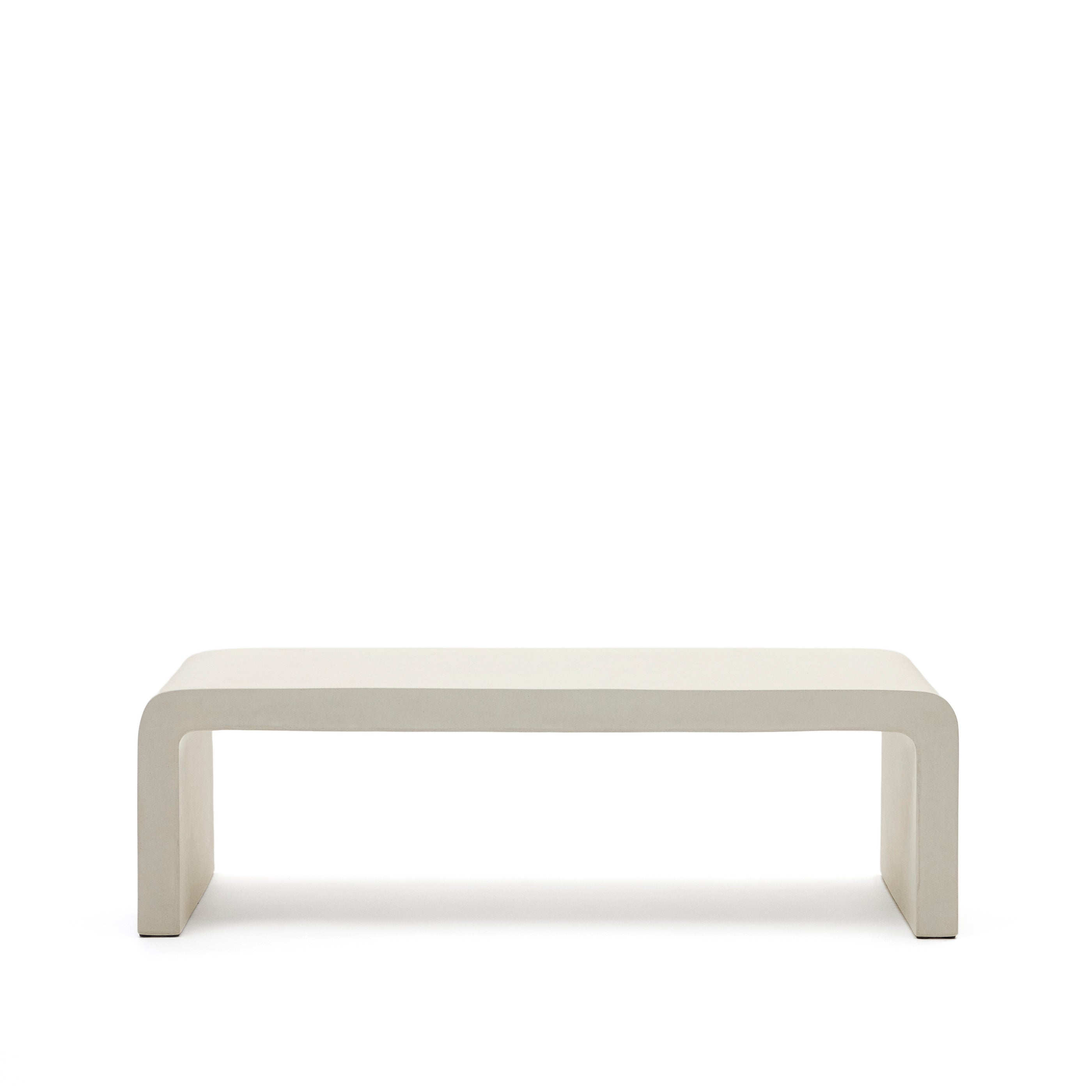 Aiguablava coffee table in white cement, 135 x 65 cm - Product Image