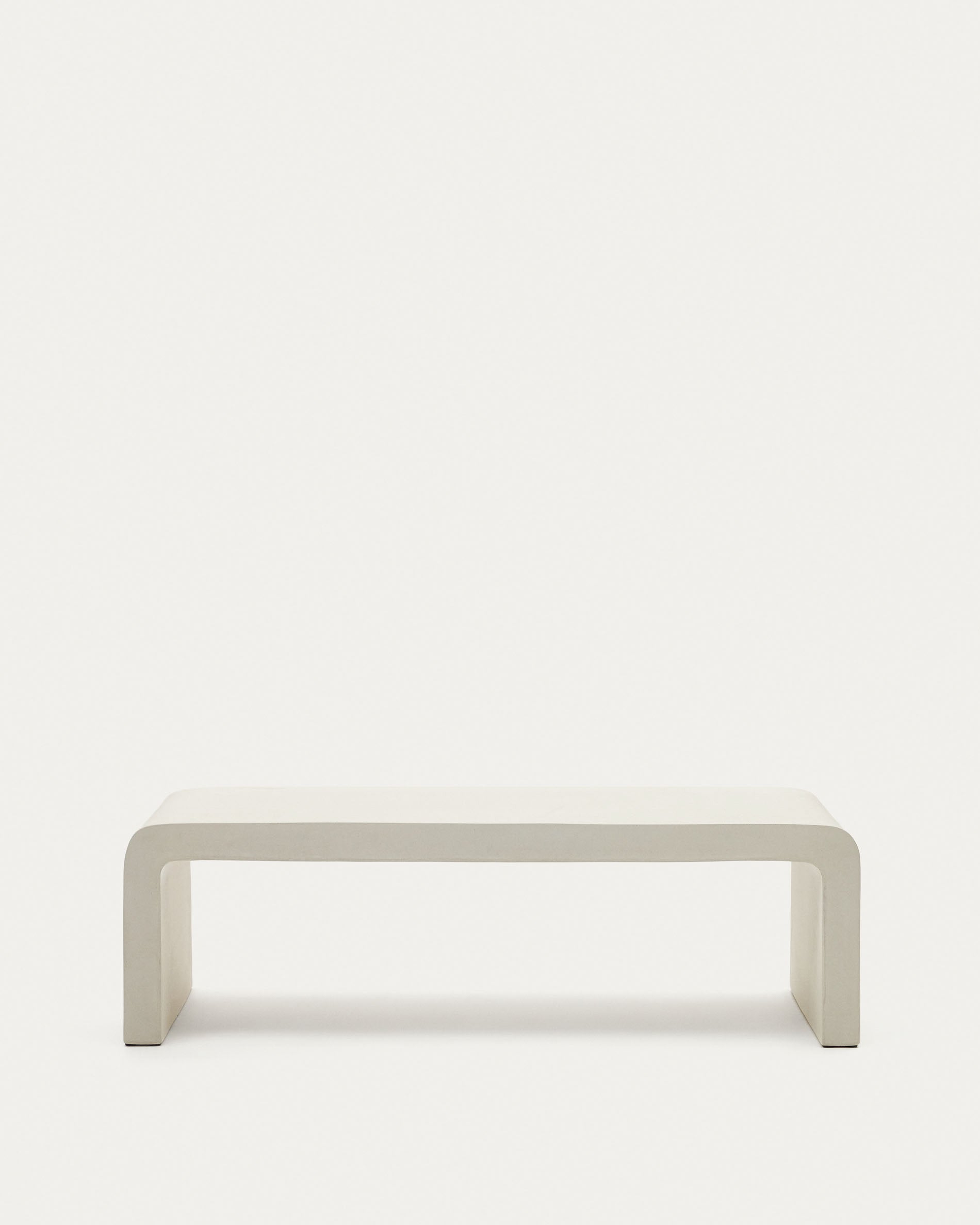 Aiguablava coffee table in white cement, 135 x 65 cm - Product View