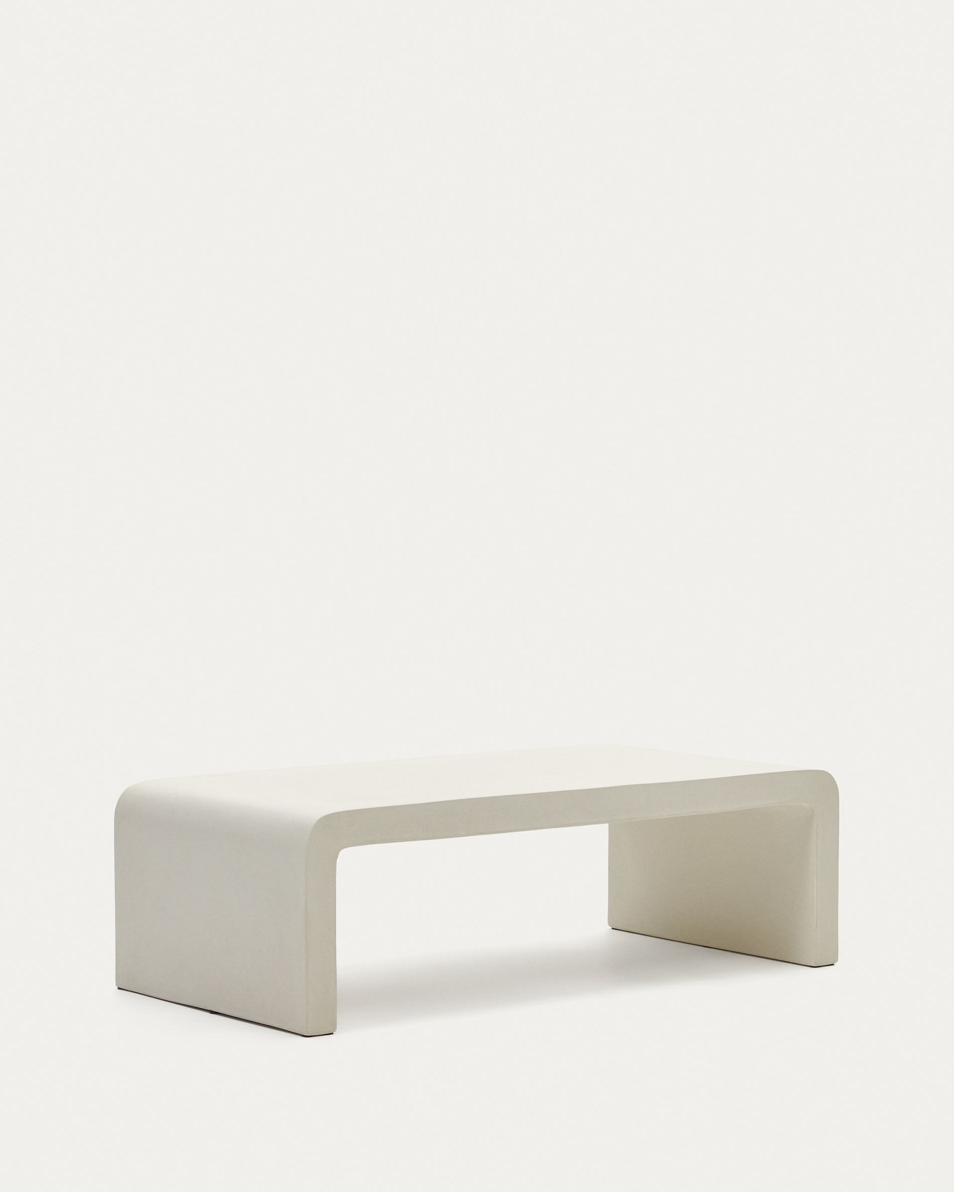 Aiguablava coffee table in white cement, 135 x 65 cm - Product View