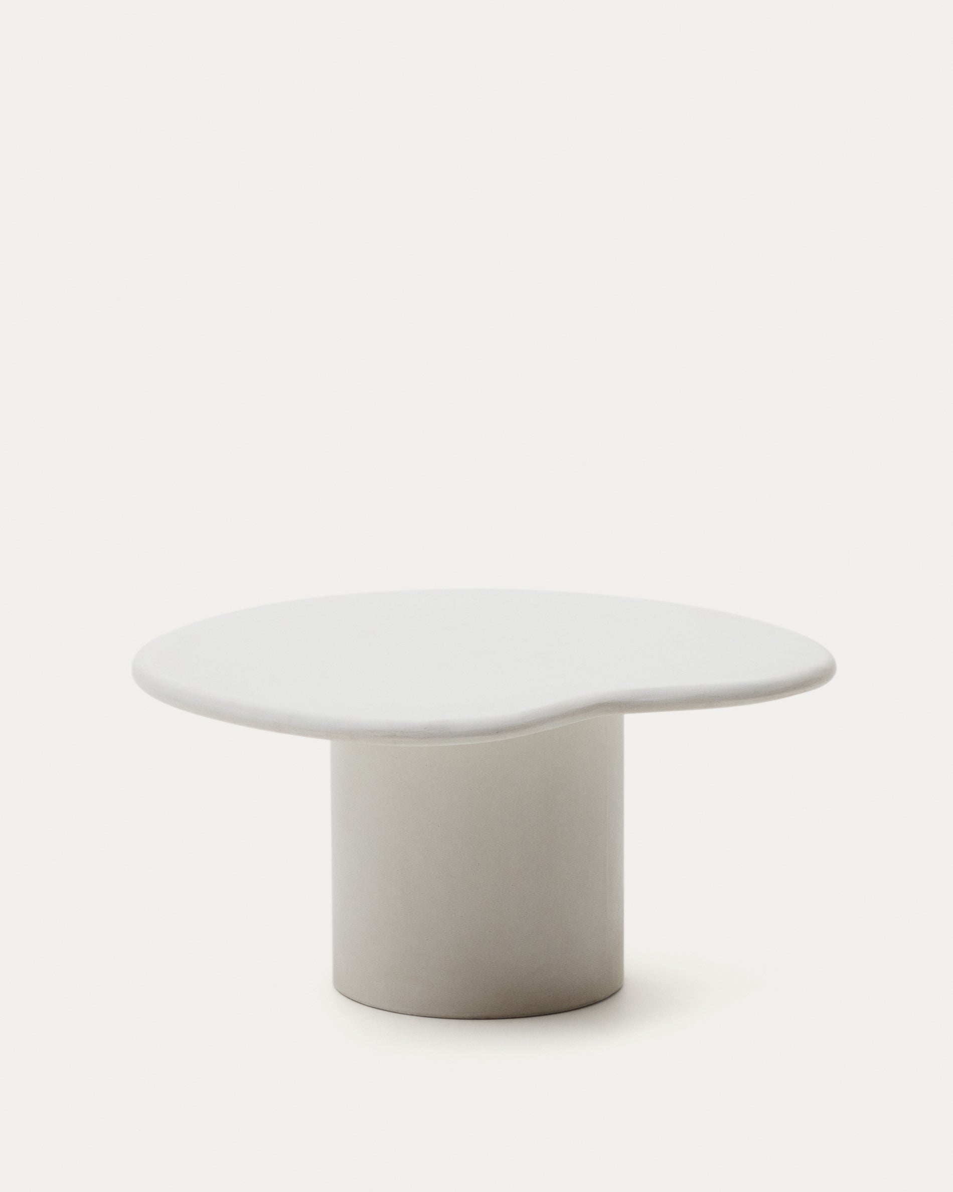 Macarella white cement coffee table, 83 x 77 cm - Product View