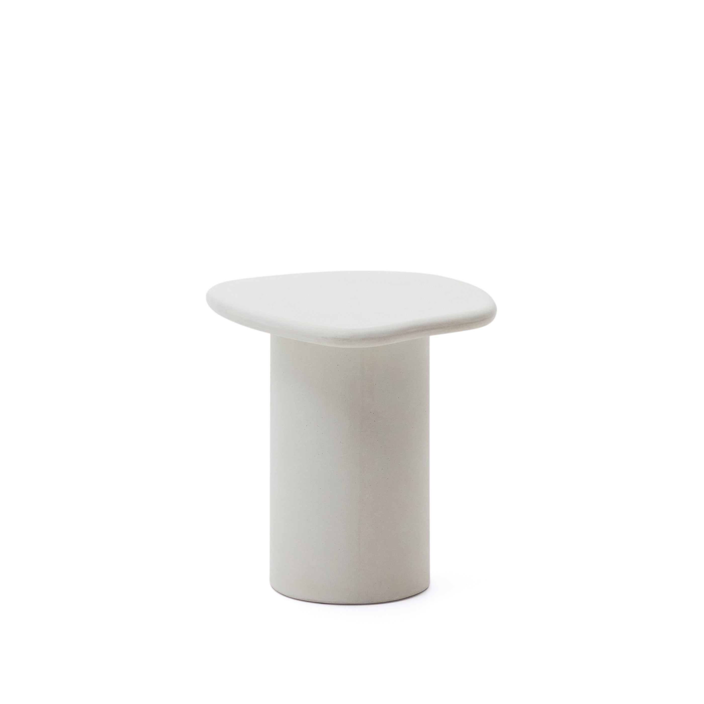 Macarella white cement side table, 48 x 47 cm - Product Image