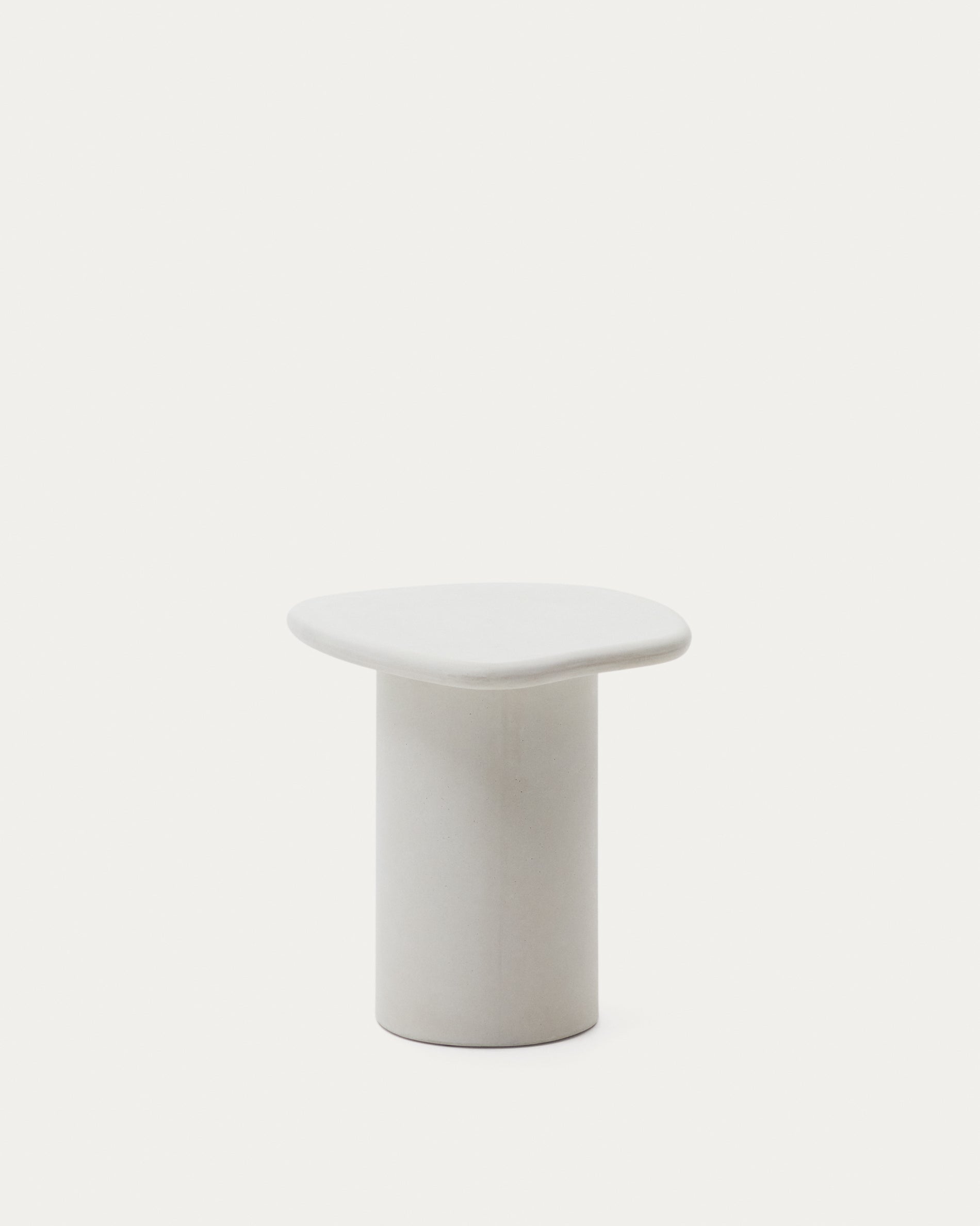 Macarella white cement side table, 48 x 47 cm - Product View