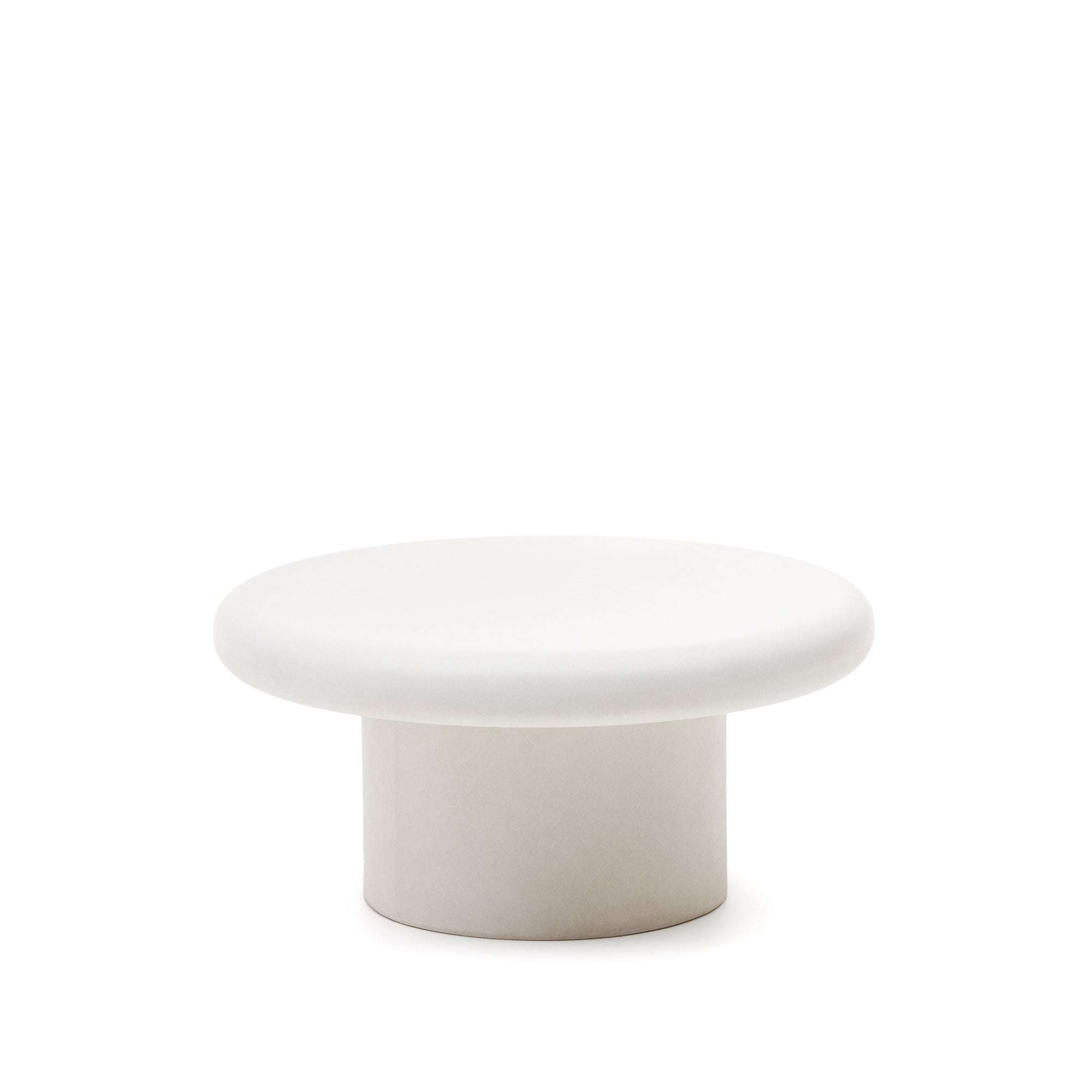 Addaia round white cement coffee table Ø90 cm