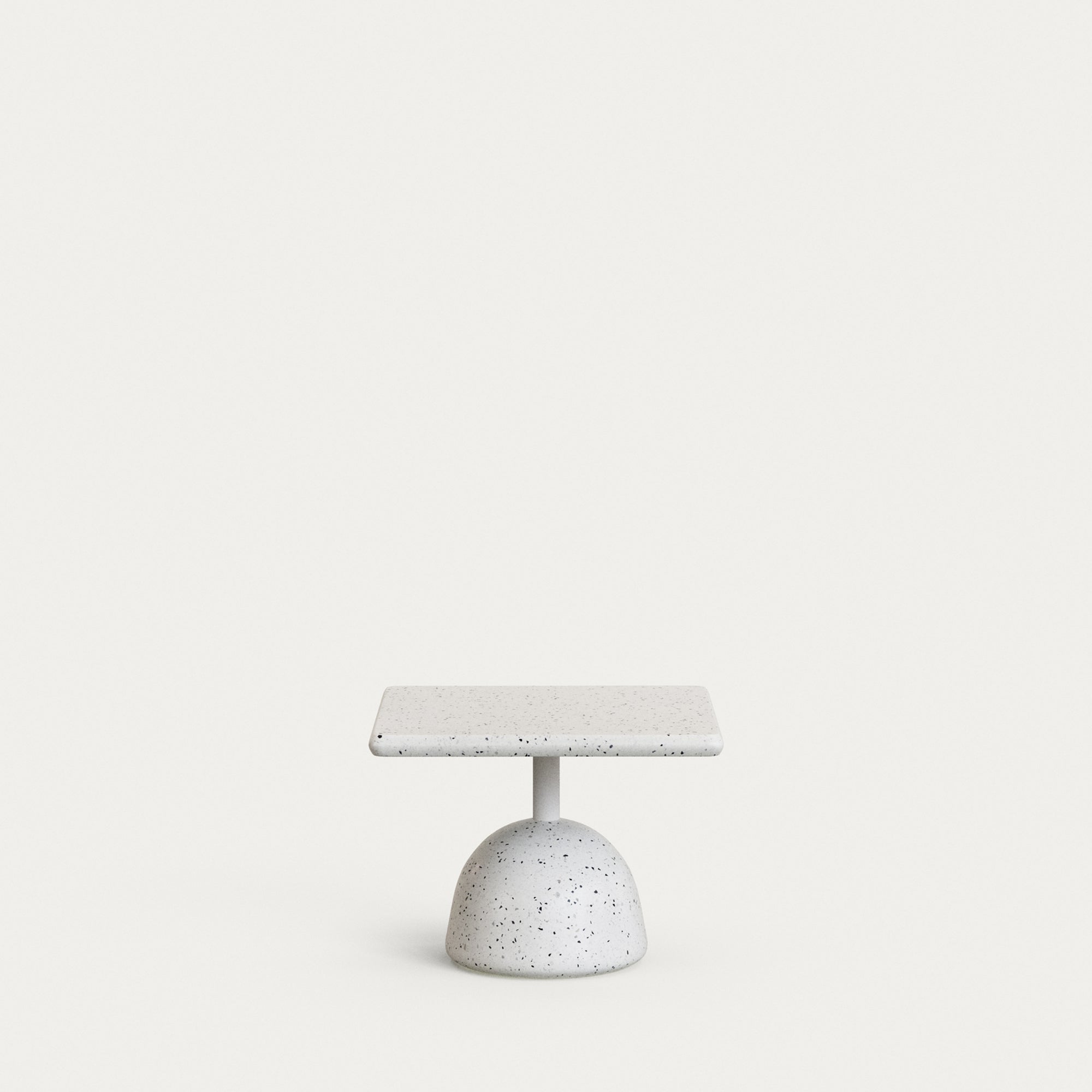 Saura coffee table in white terrazzo with a white terrazzo top 32 x 48 x 48 - Product Image