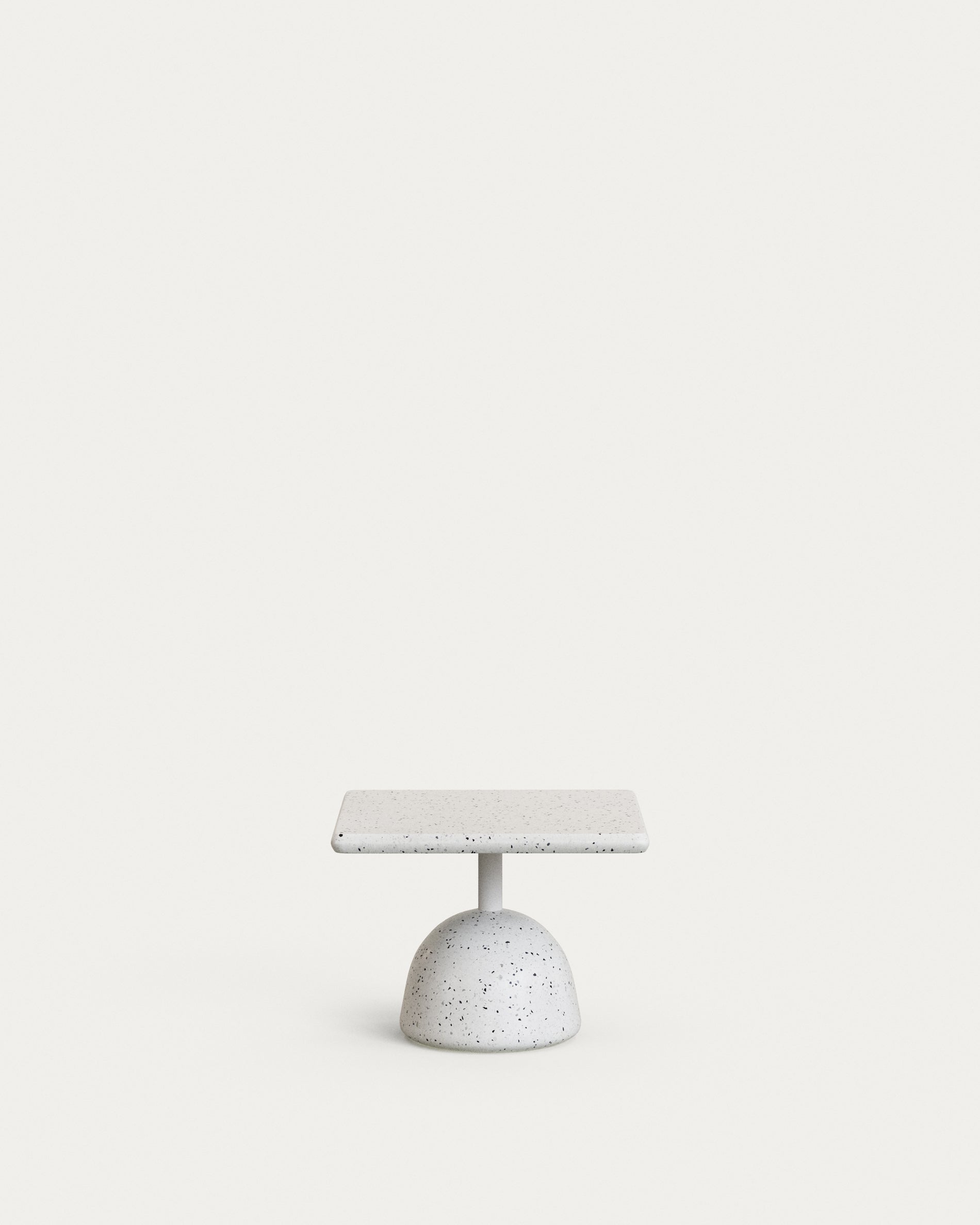 Saura coffee table in white terrazzo with a white terrazzo top 32 x 48 x 48 - Product View
