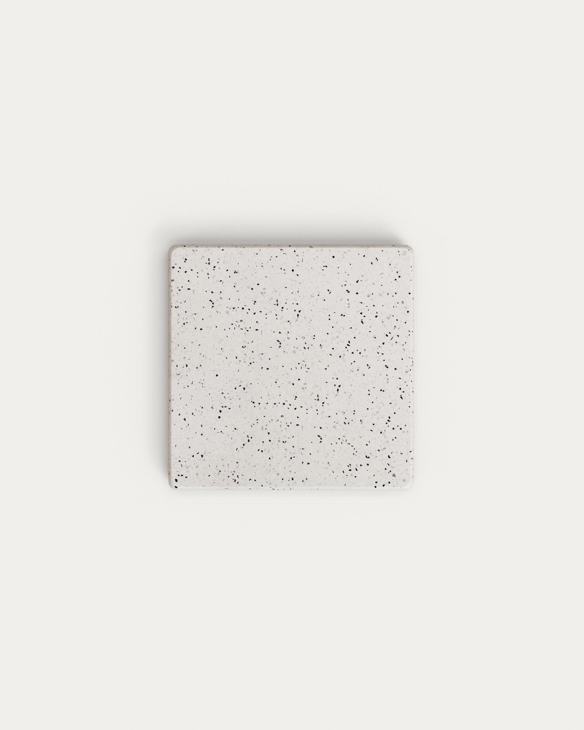 Saura coffee table in white terrazzo with a white terrazzo top 32 x 48 x 48 - Product View