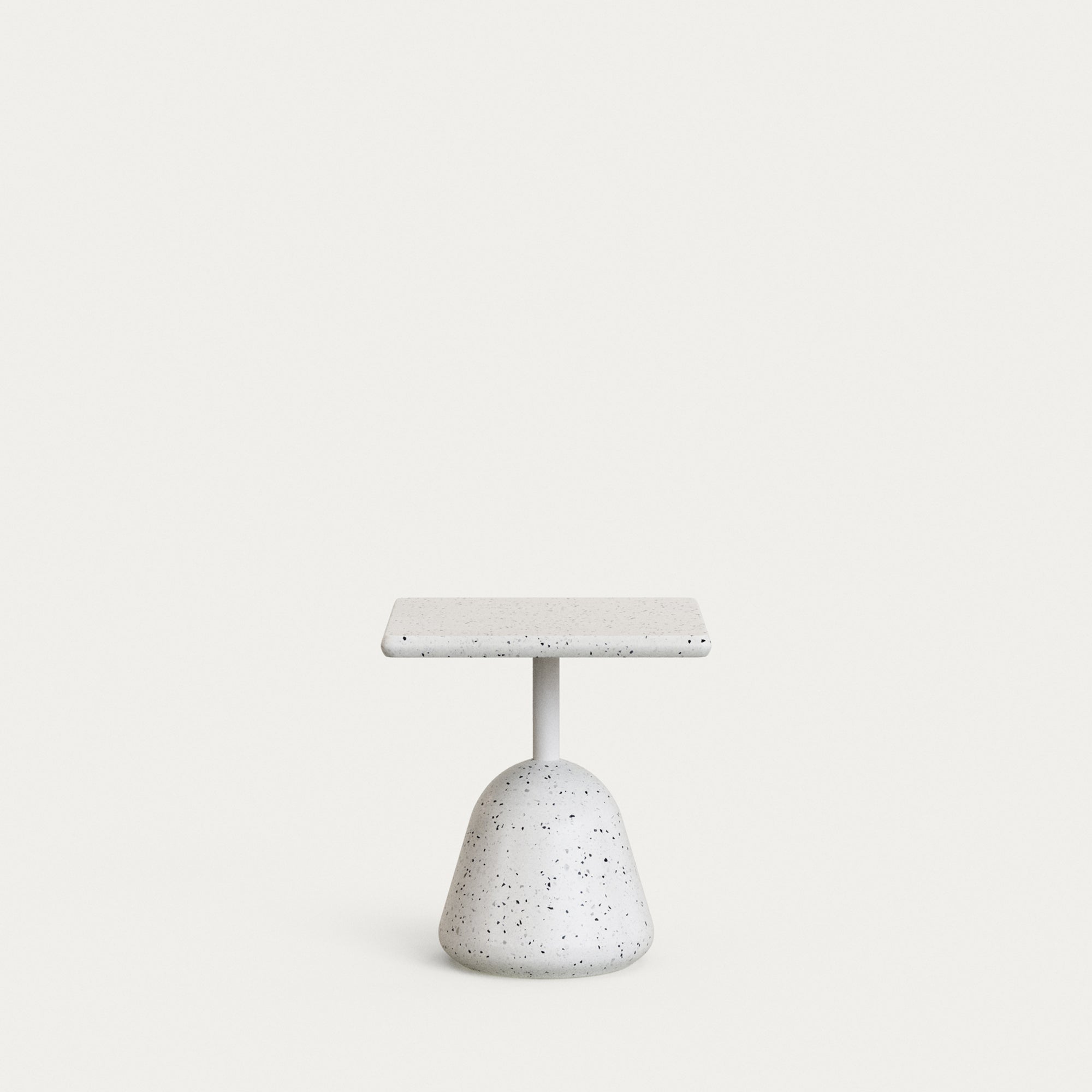 Saura coffee table with white terrazzo top and white terrazzo base 44x44x48cm - Product Image