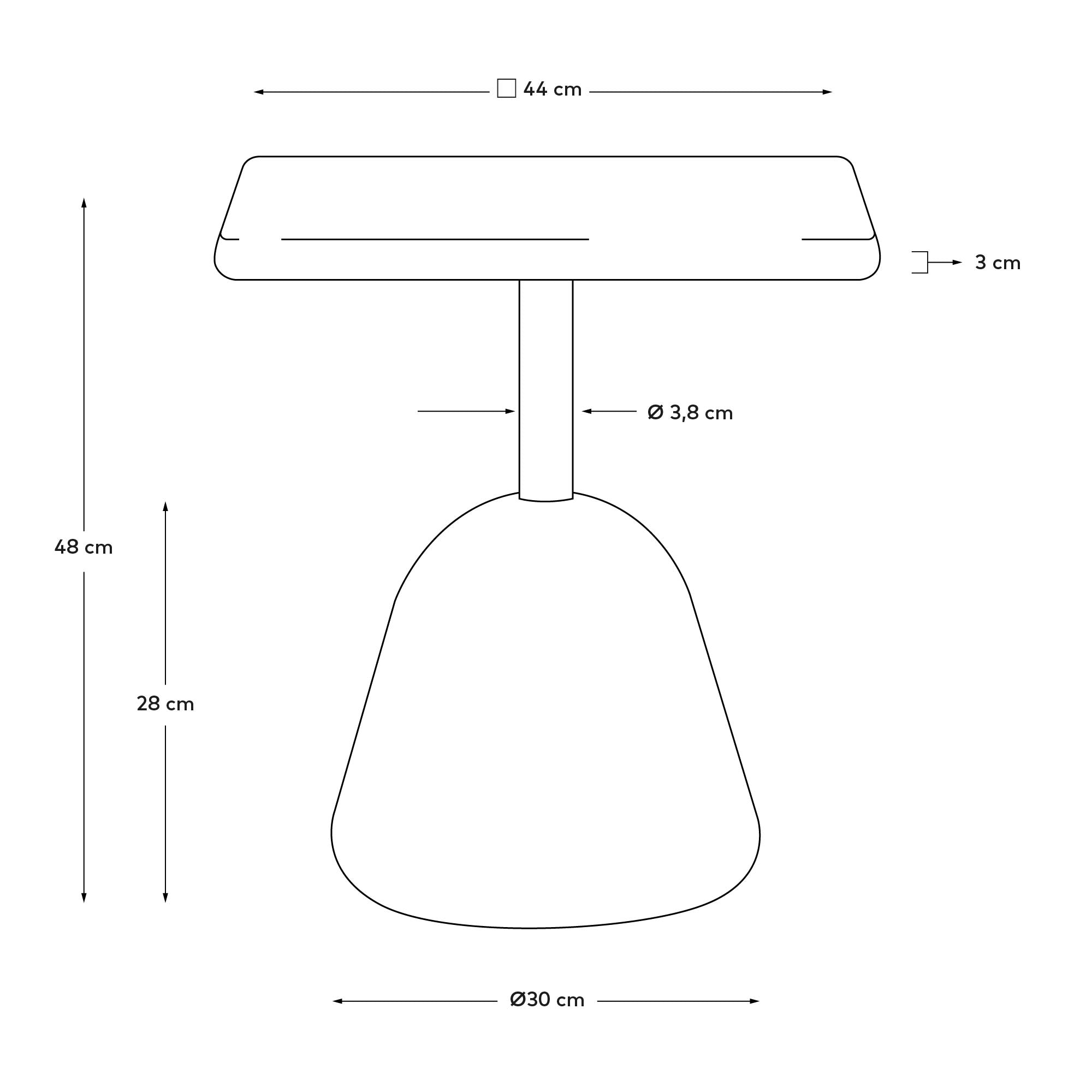 Saura coffee table with white terrazzo top and white terrazzo base 44x44x48cm - Measurements