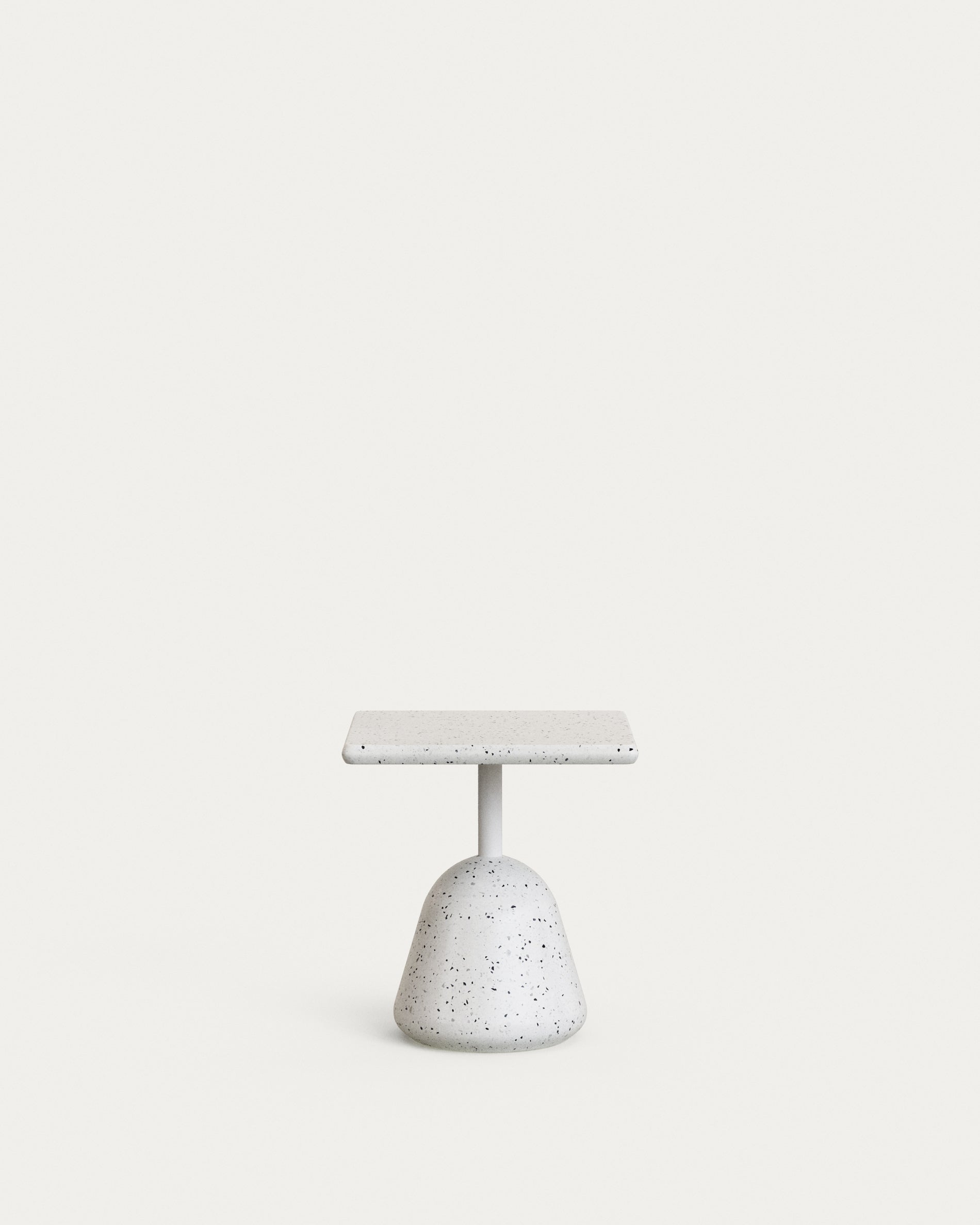 Saura coffee table with white terrazzo top and white terrazzo base 44x44x48cm - Product View