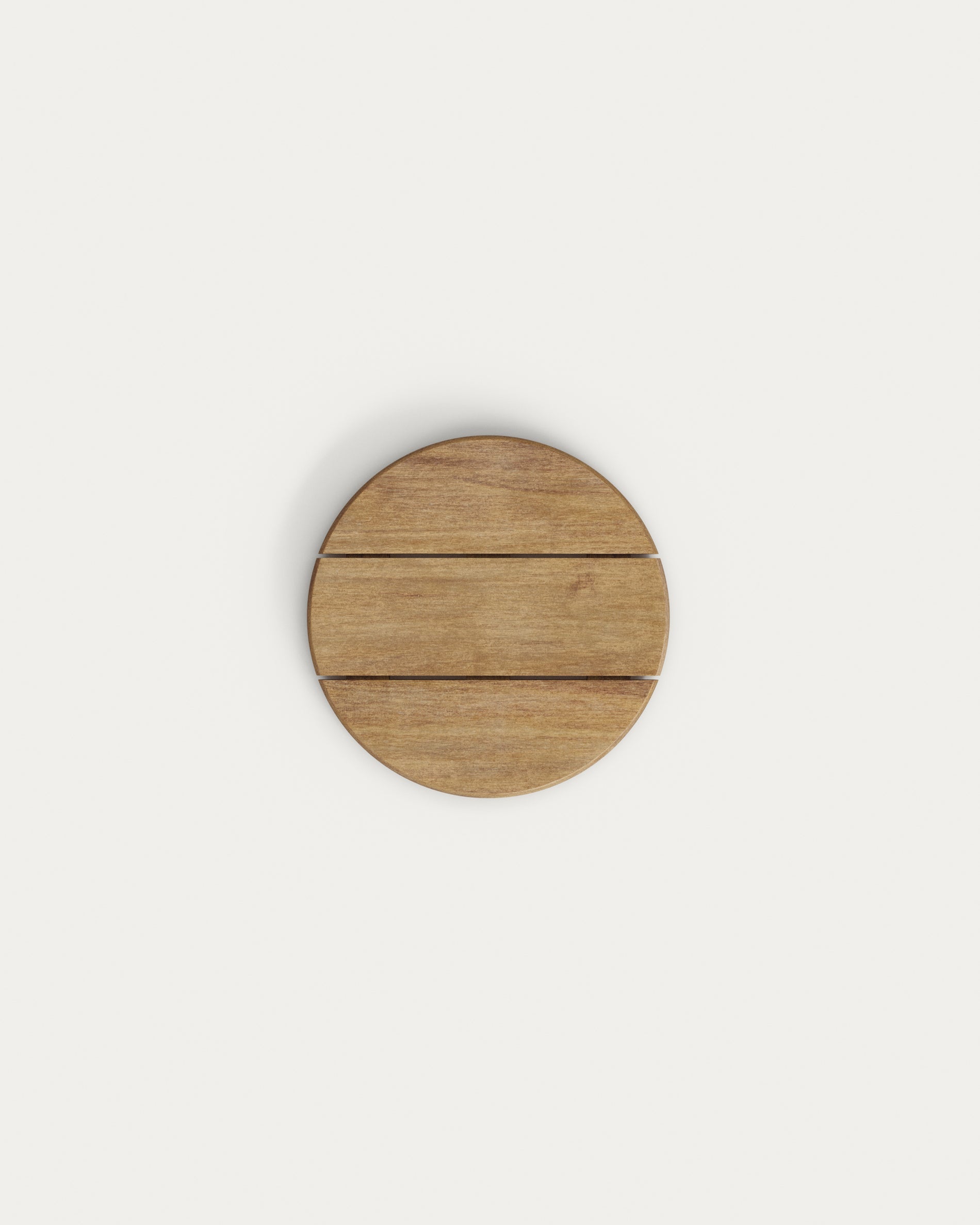 Saura black metal coffee table with natural acacia top, 45 x Ø43 cm FSC 100% - Product View
