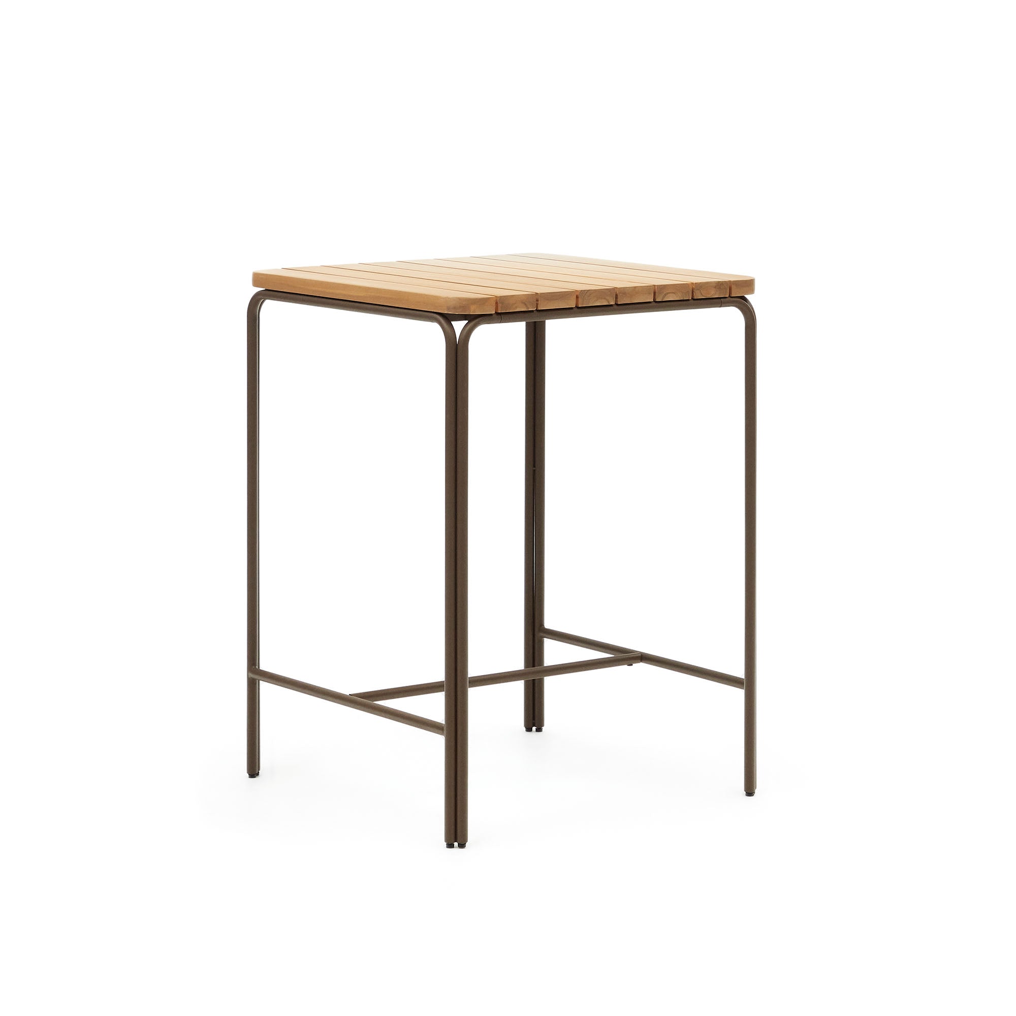 Salguer solid acacia & brown steel bar table, outdoor suitable, 70 x 70 cm FSC 100% - Product Image