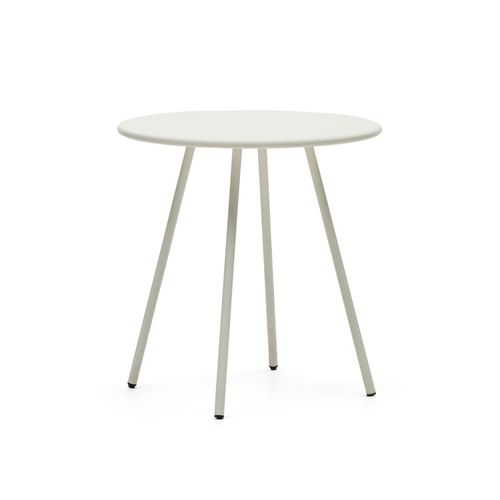 Montjoi round outdoor table in steel with a white finish, Ø 70 cm - Product Image