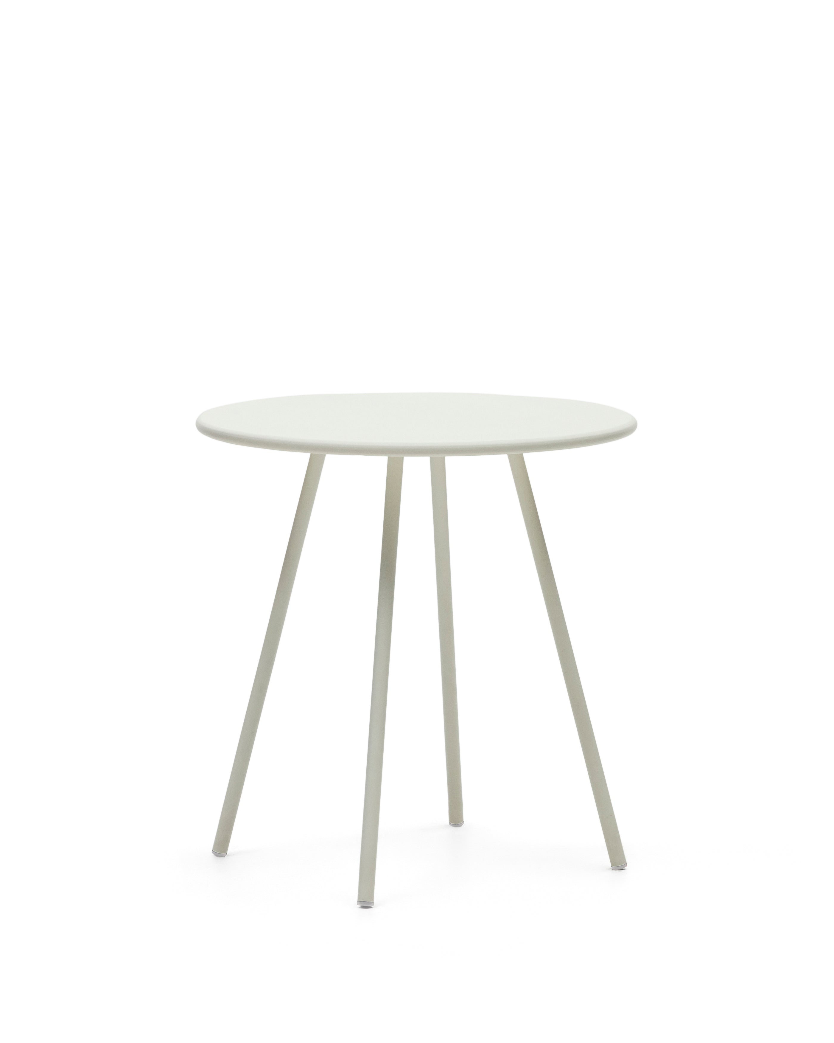Montjoi round outdoor table in steel with a white finish, Ø 70 cm - Product Image