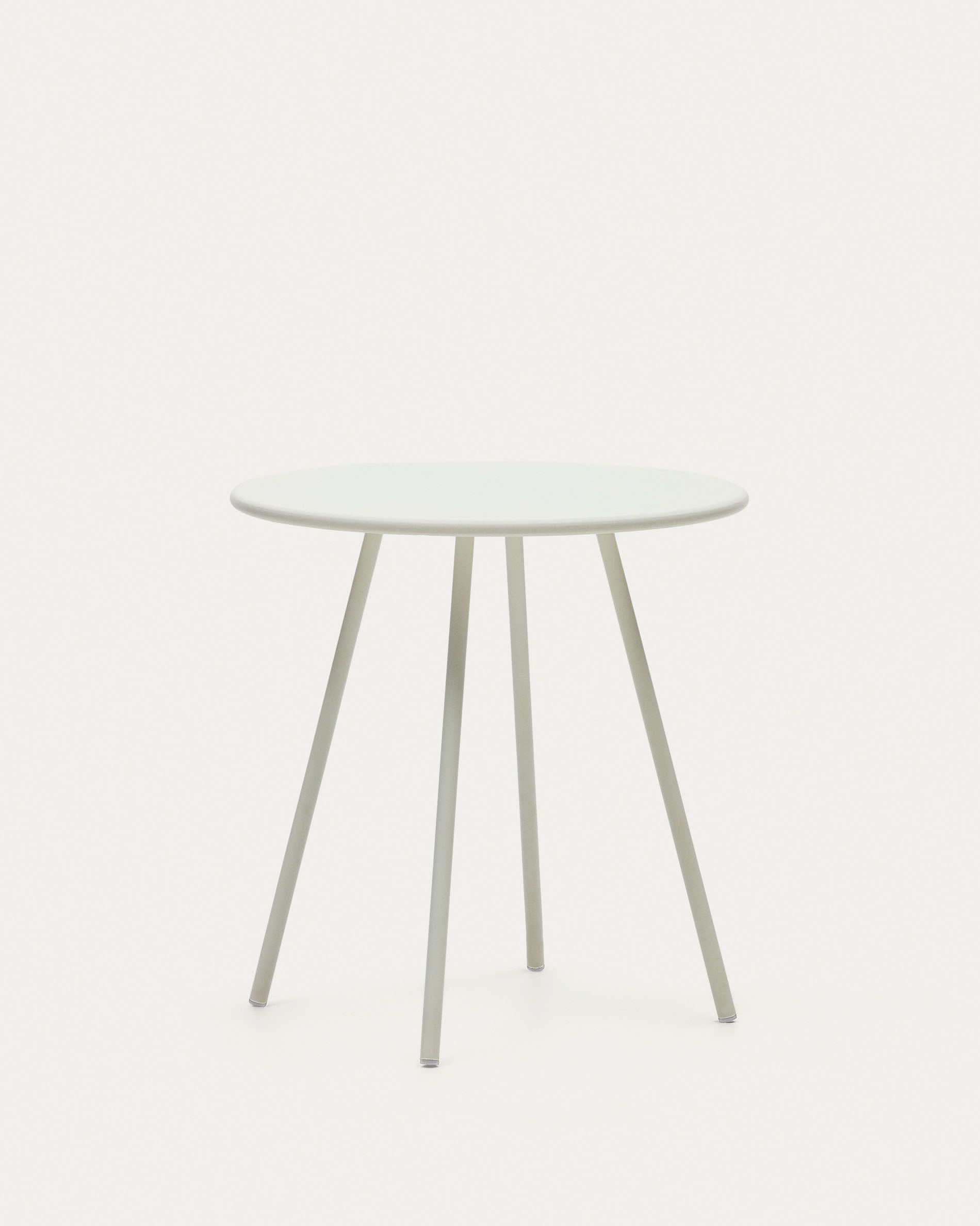 Montjoi round outdoor table in steel with a white finish, Ø 70 cm - Product View