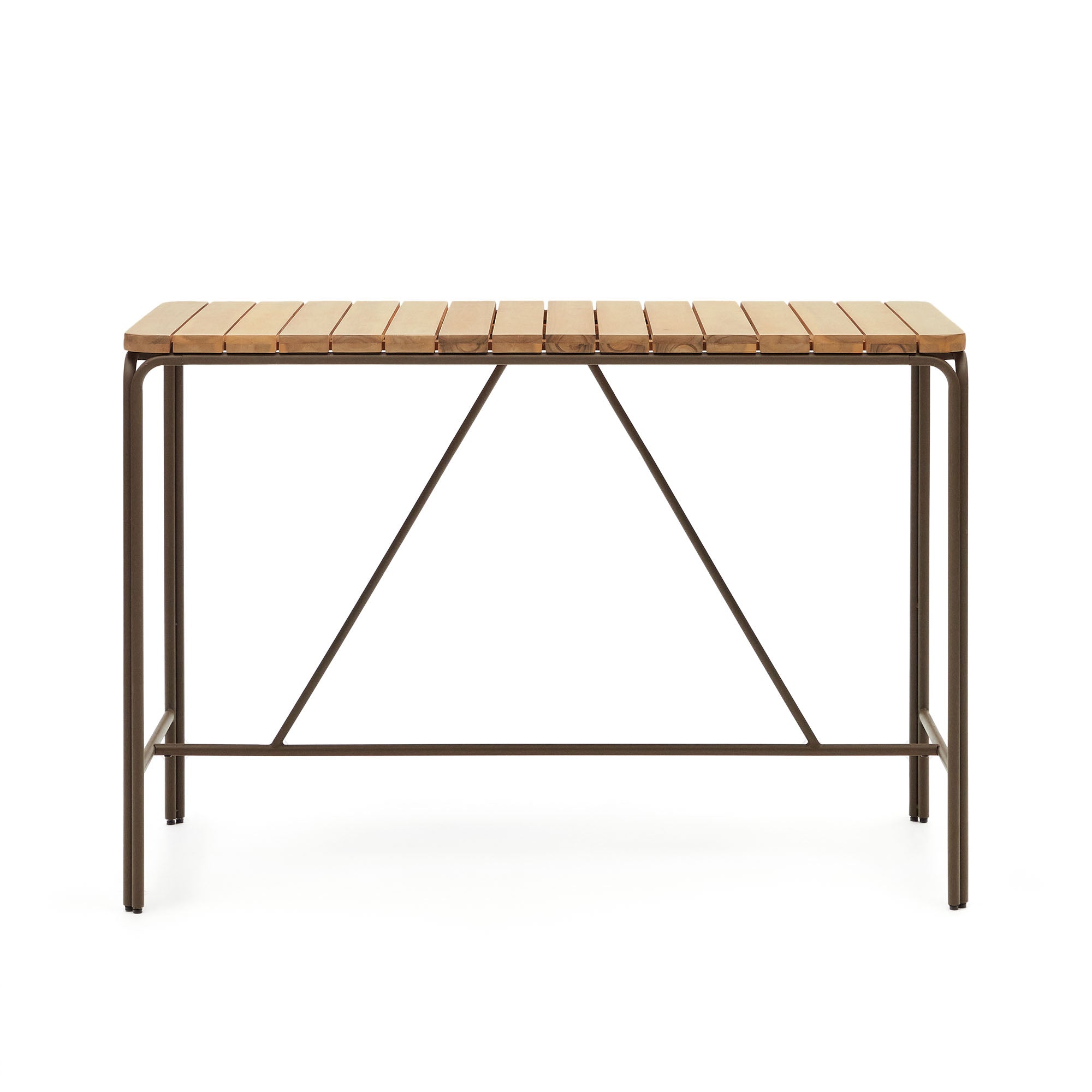 Salguer solid acacia & brown steel bar table, outdoor suitable, 140 x 70 cm FSC 100% - Product Image