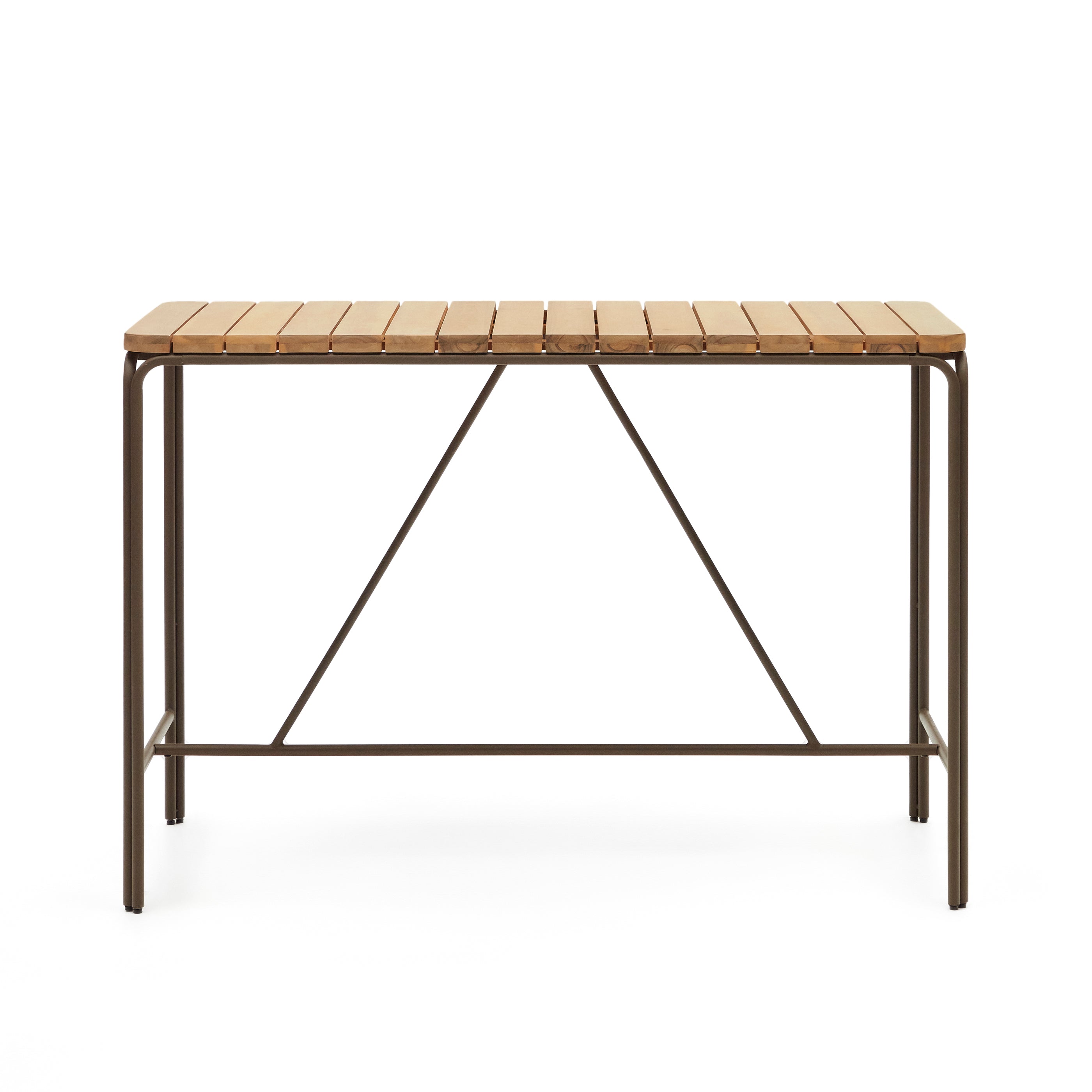 Salguer solid acacia & brown steel bar table, outdoor suitable, 140 x 70 cm FSC 100% - Product Image