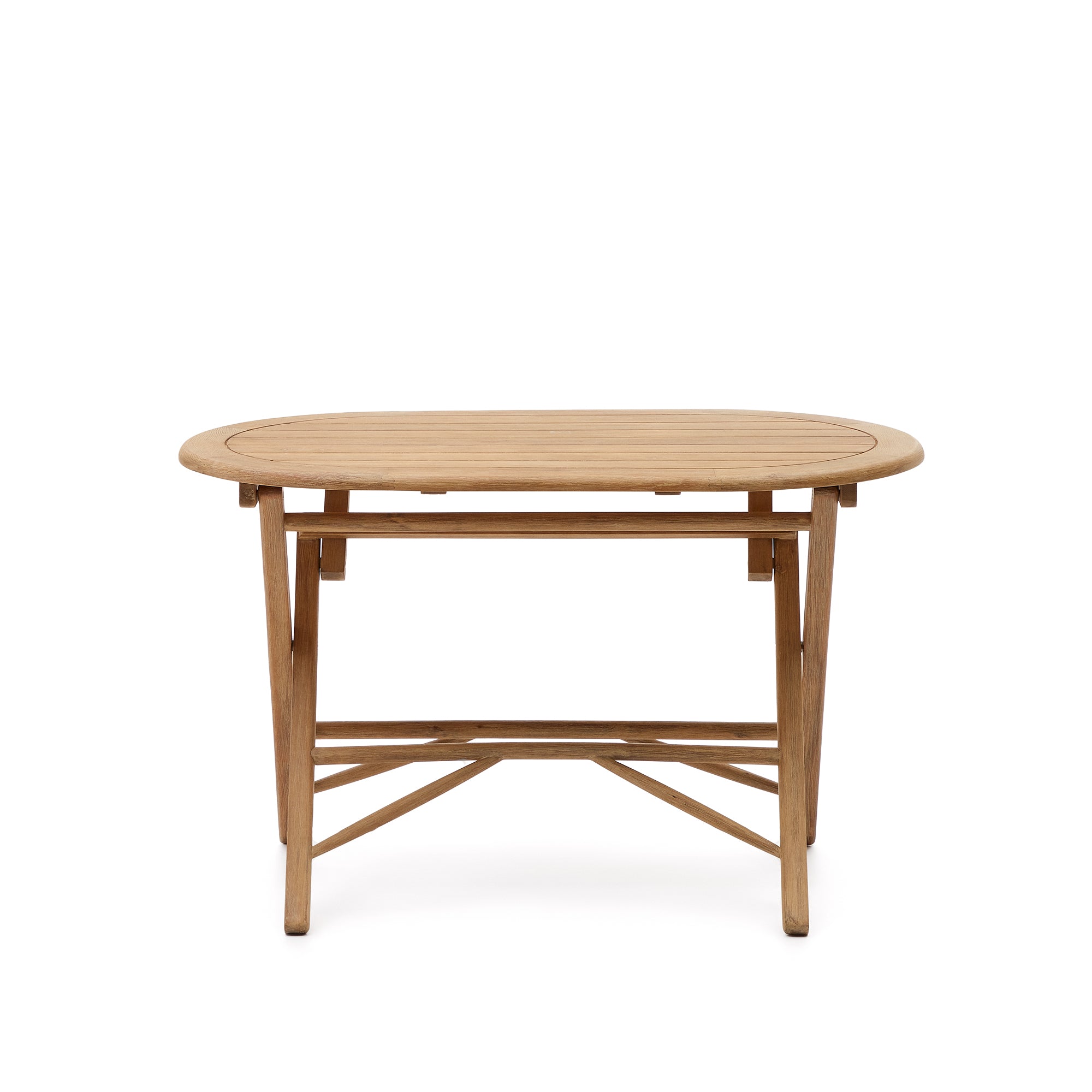 Dandara folding table 100% FSC certified solid acacia wood with natural finish, Ø 120 x 60 cm