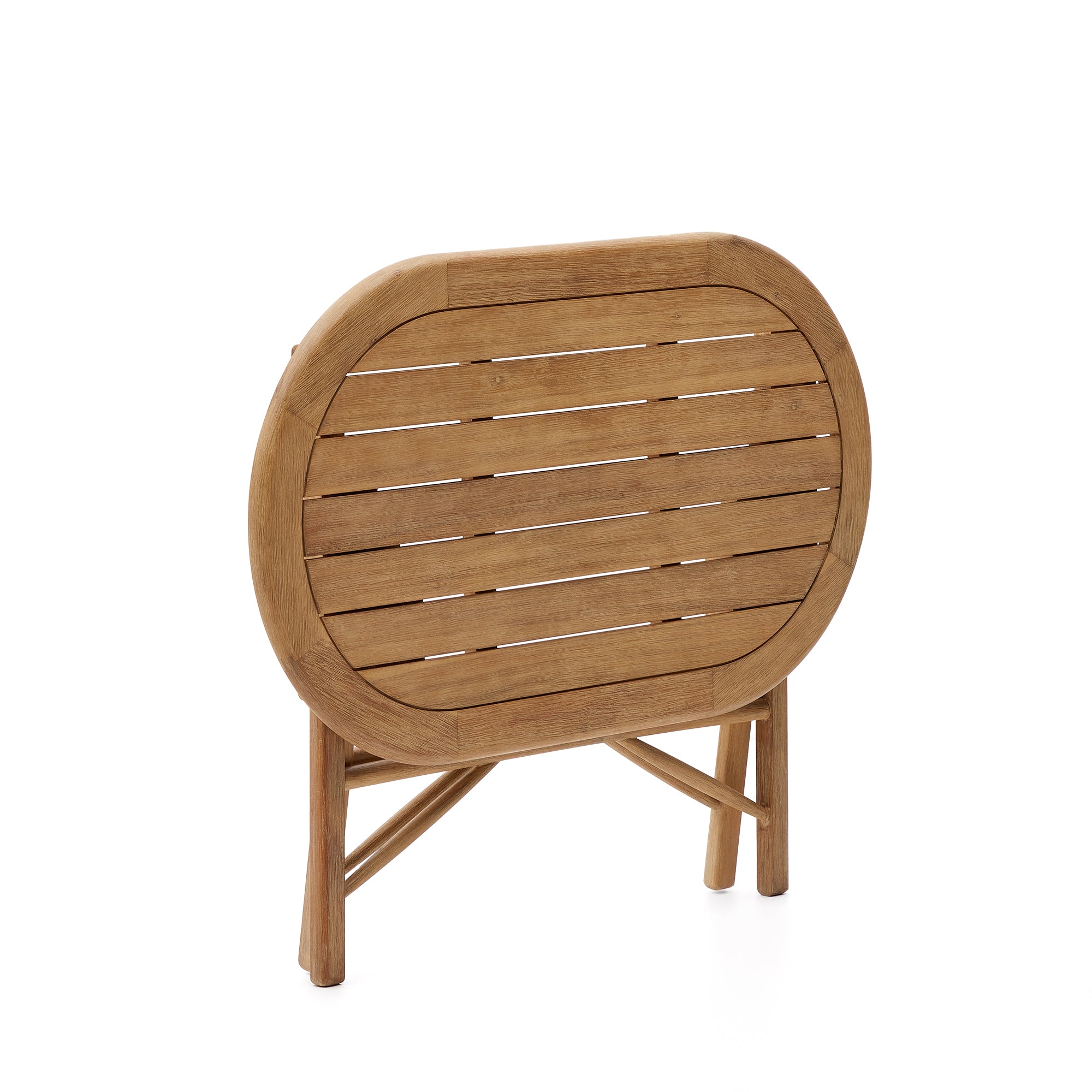 Dandara folding table in solid acacia wood natural finish, Ø 120 x 60 cm FSC 100% - Product Image