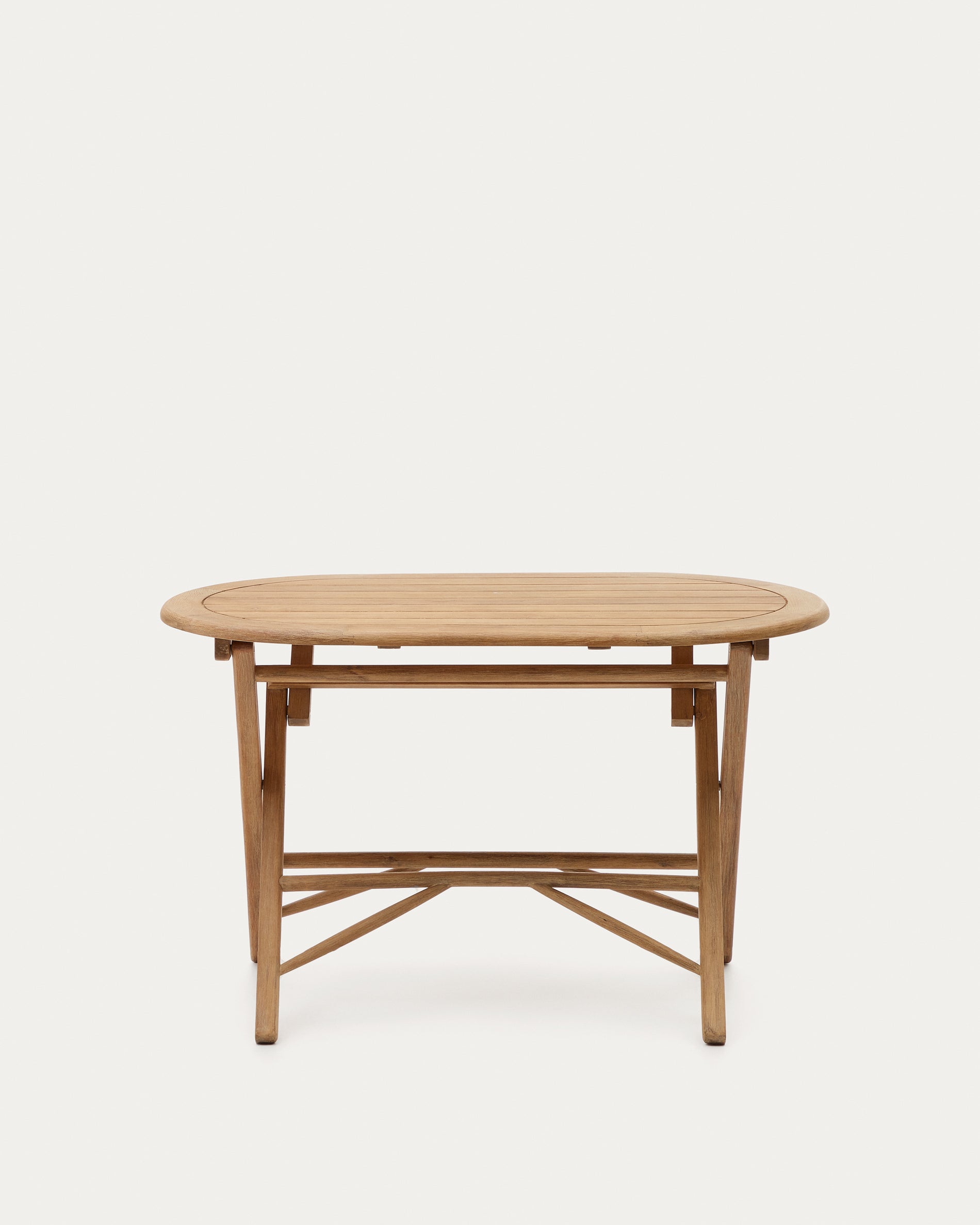 Dandara folding table 100% FSC certified solid acacia wood with natural finish, Ø 120 x 60 cm