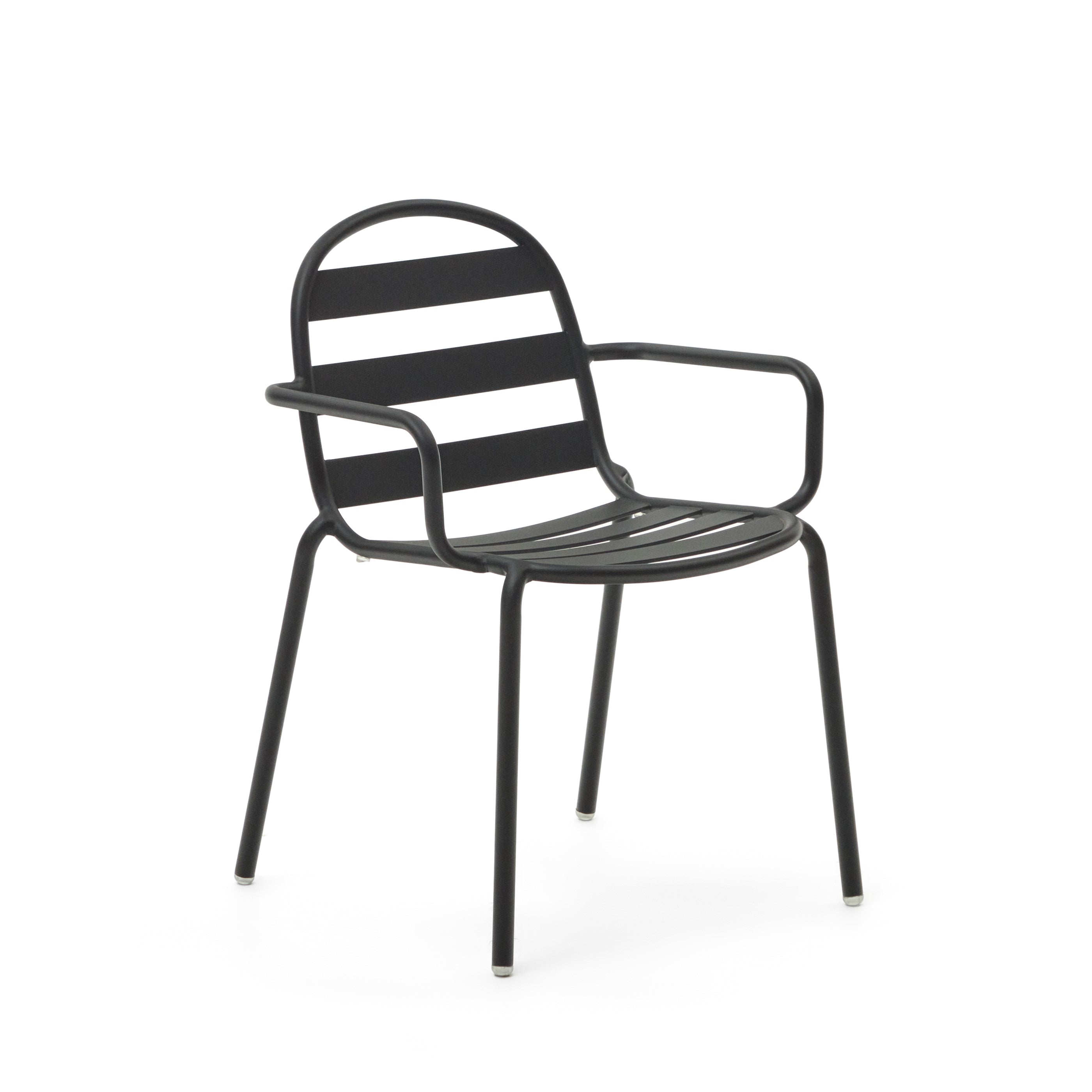 Joncols stackable outdoor aluminium chair with a powder coated grey finish - Product Image