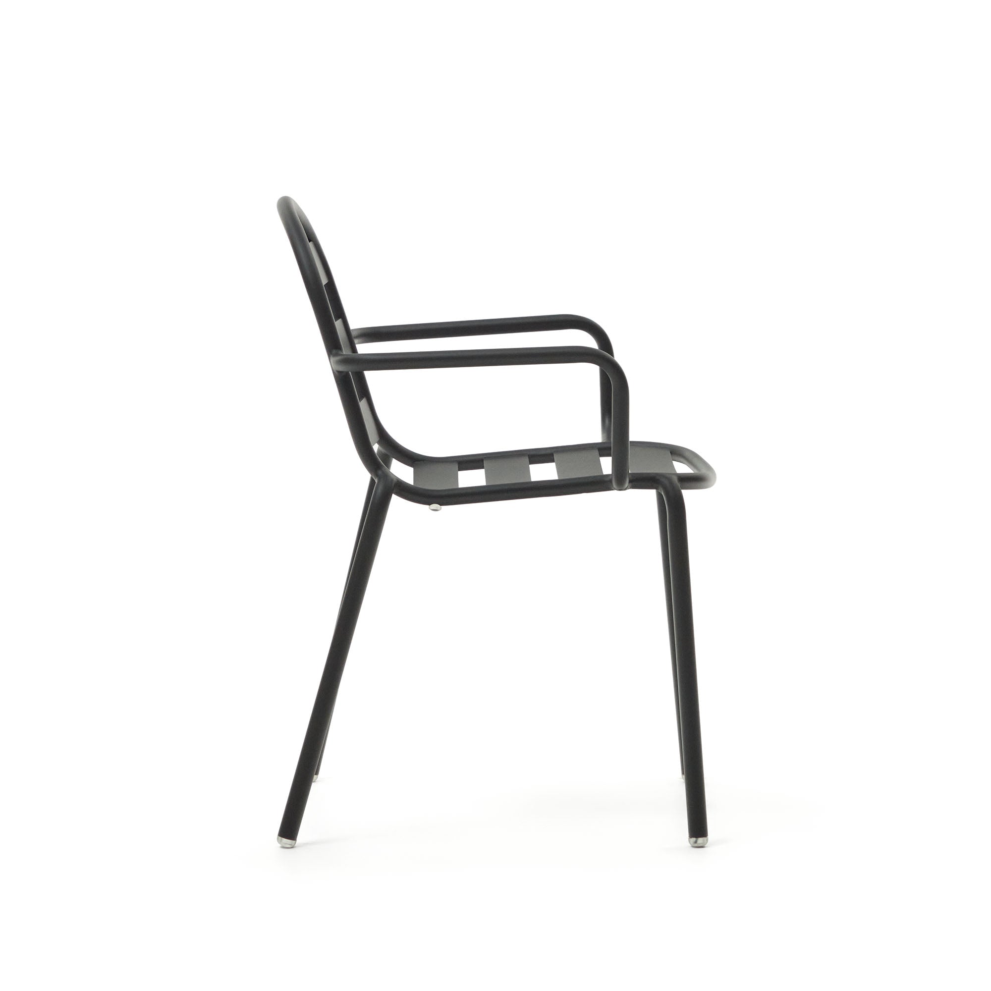 Joncols stackable outdoor aluminium chair with a powder coated grey finish - Product Image