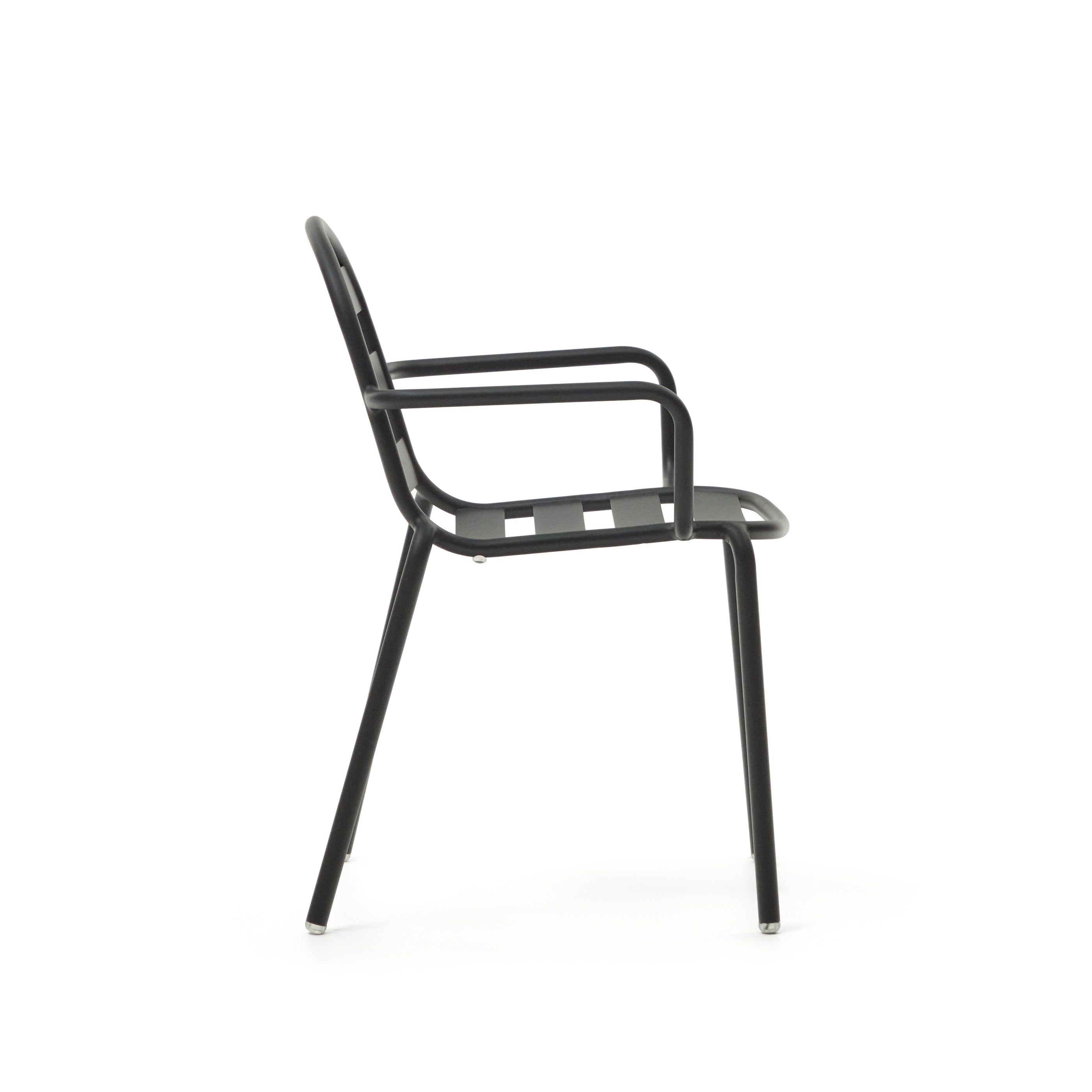 Joncols stackable outdoor aluminium chair with a powder coated grey finish - Product Image